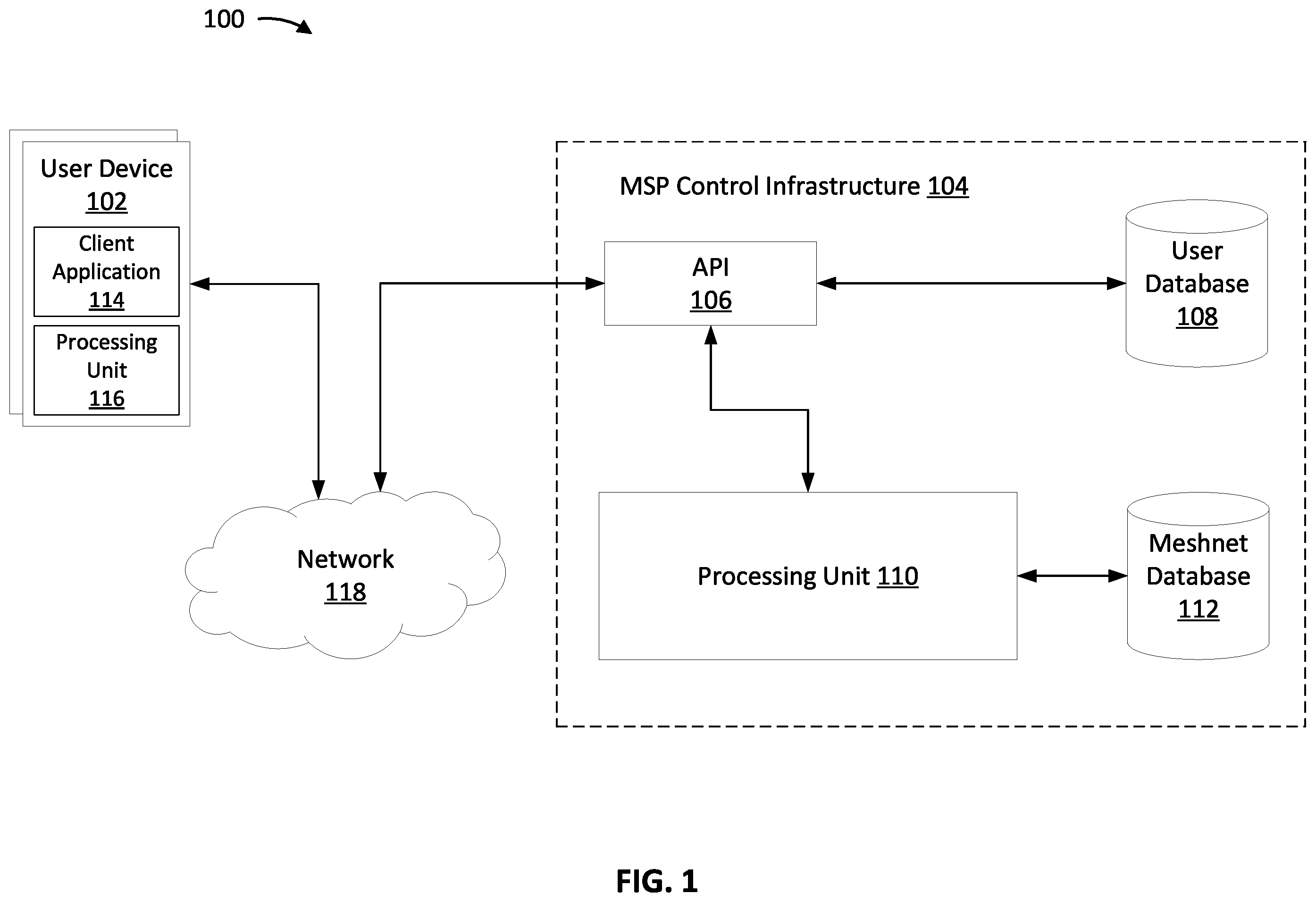 Patent US12126591 — Sharing domain name service resources in a mesh network — Figure 1