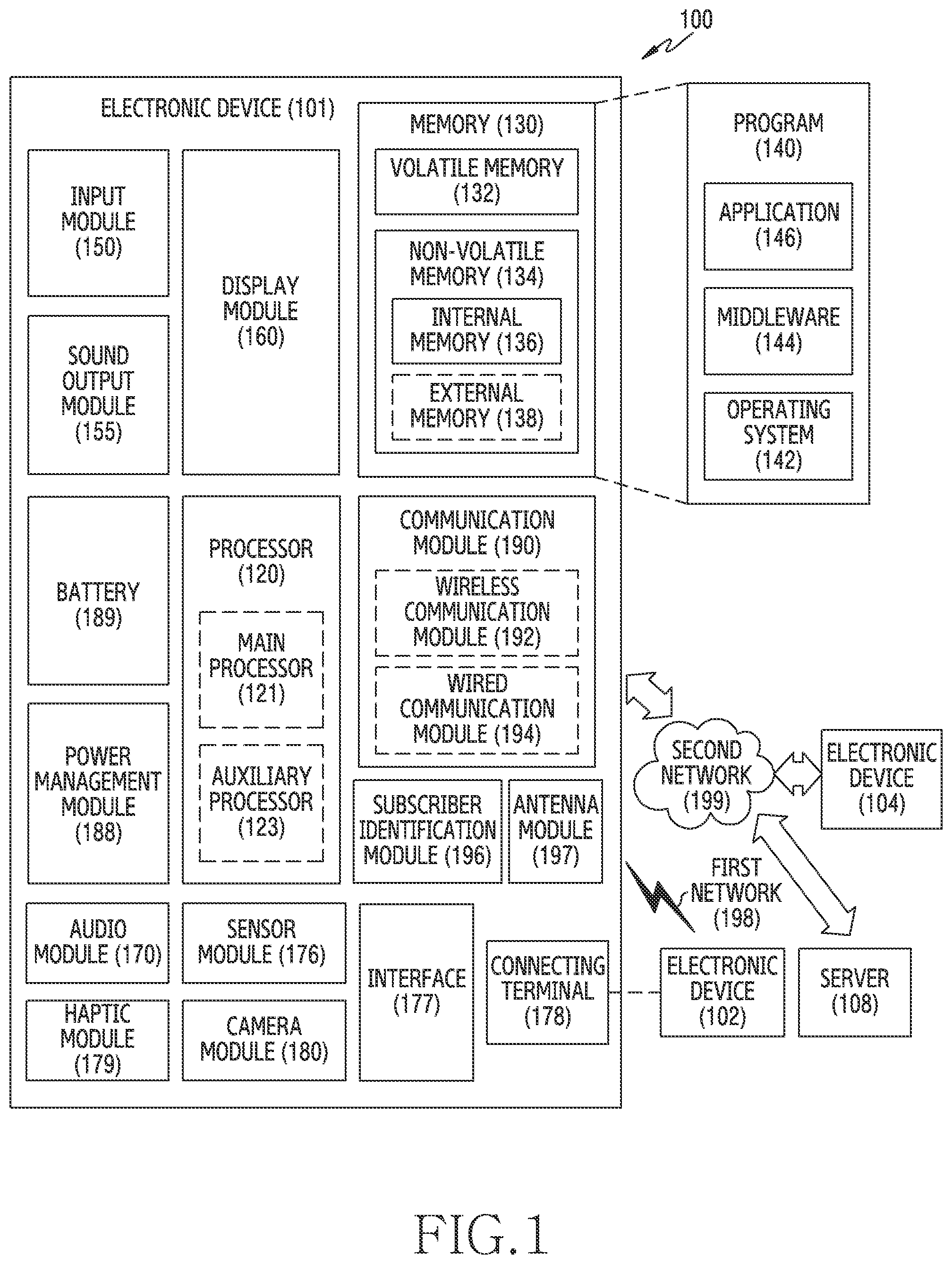 Patent US12126685 — Network connection method and electronic device supporting same — Figure 1