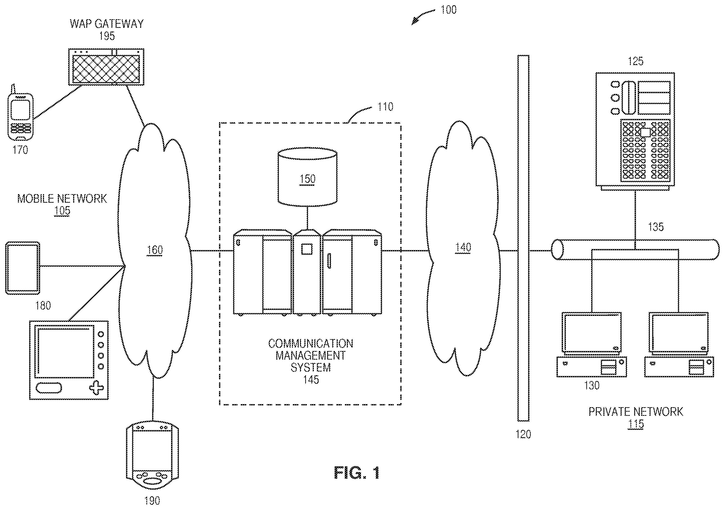 Patent US12126696 — Targeted notification of content availability to a mobile device — Figure 1
