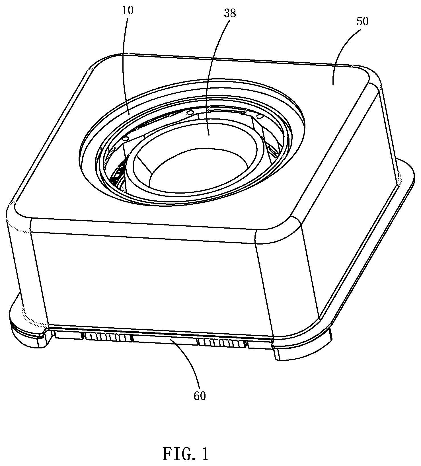 Patent US12126906 Figure 1 – Lens module with anti-shake and focus control and electronic device