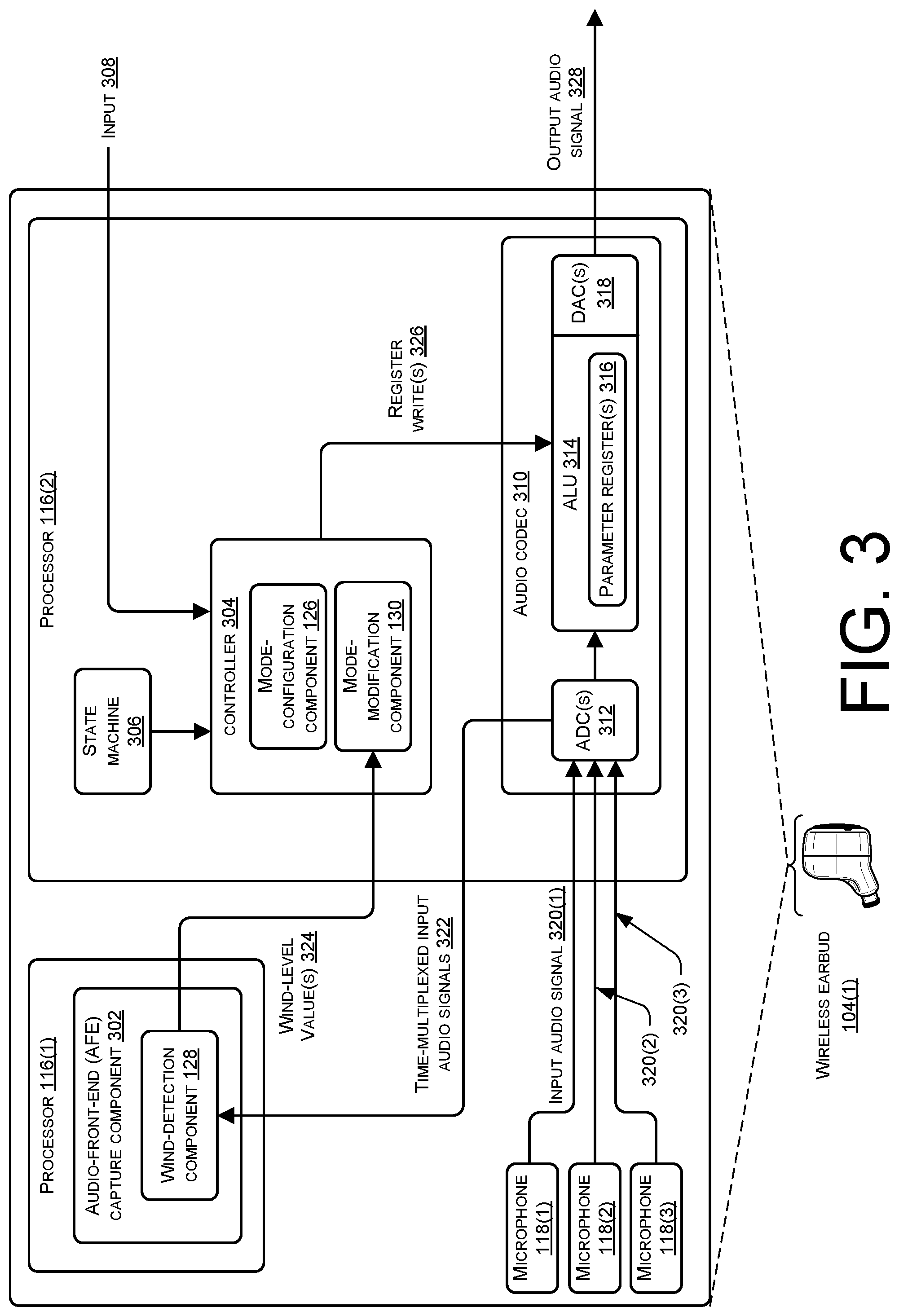 Patent US12126957 Figure 3 – Detecting wind events in audio data