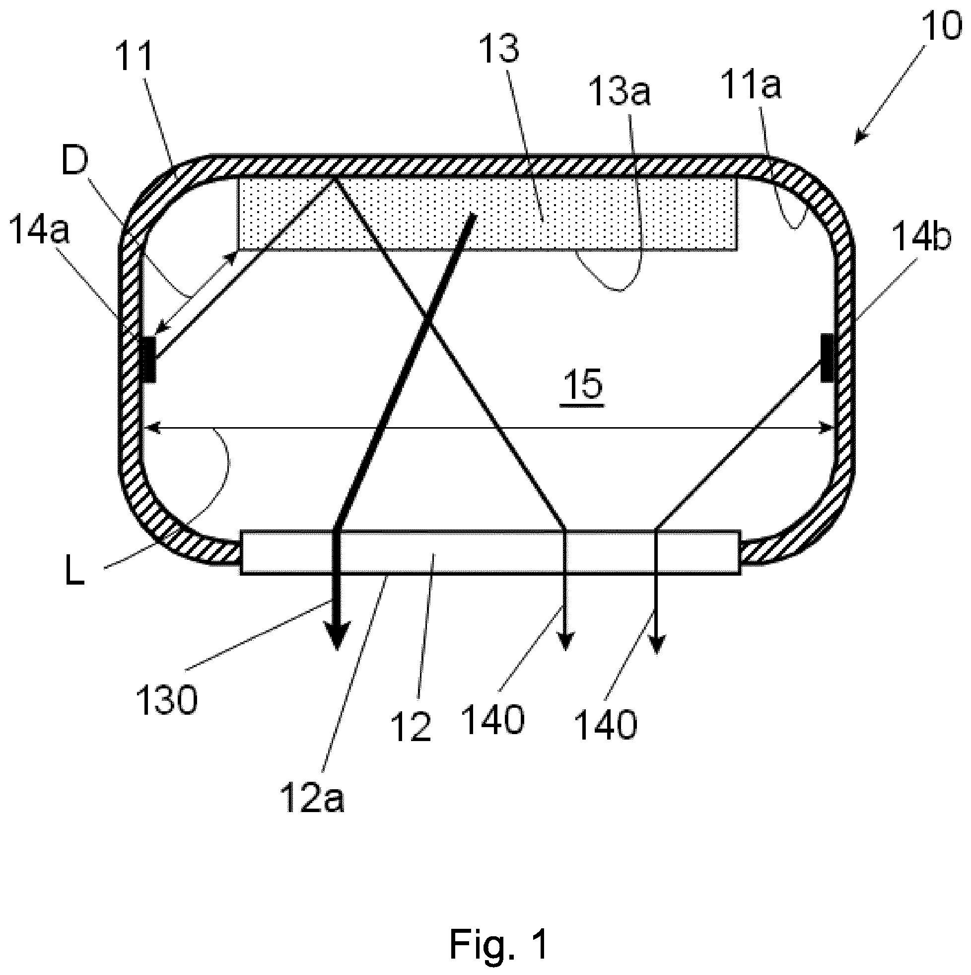 Patent US12128151 Figure 1 – Disinfection lighting device, lamp and luminaire using UV light