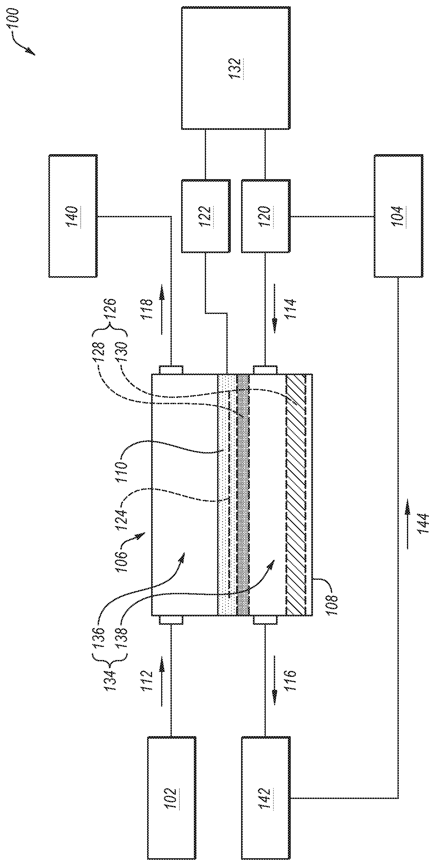 Patent US12128358 — Methods of treating fluids using thermal gradient osmosis — Figure 1