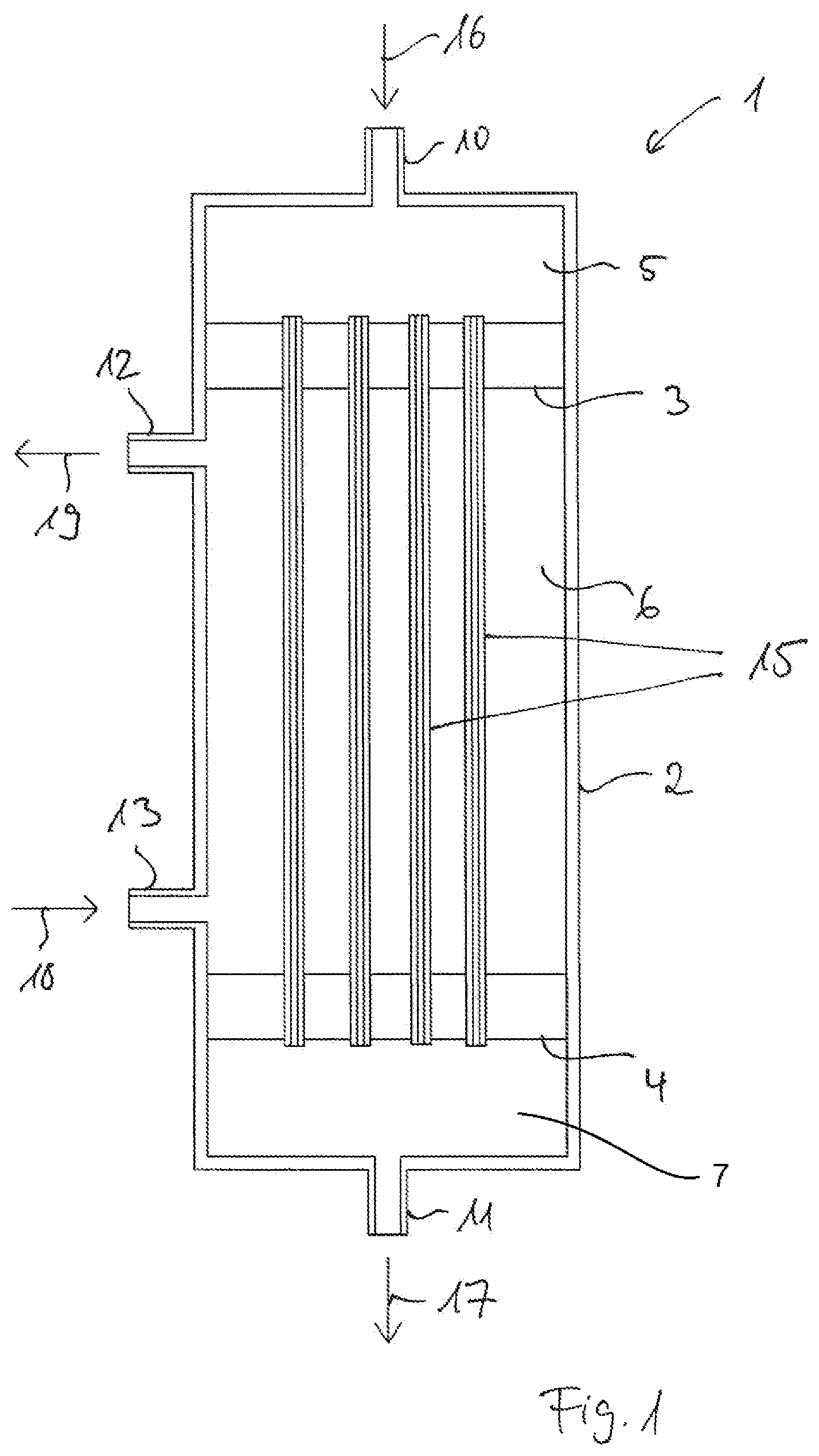 Patent US12128362 — Method and installation for testing the integrity of a capillary dialyzer — Figure 1