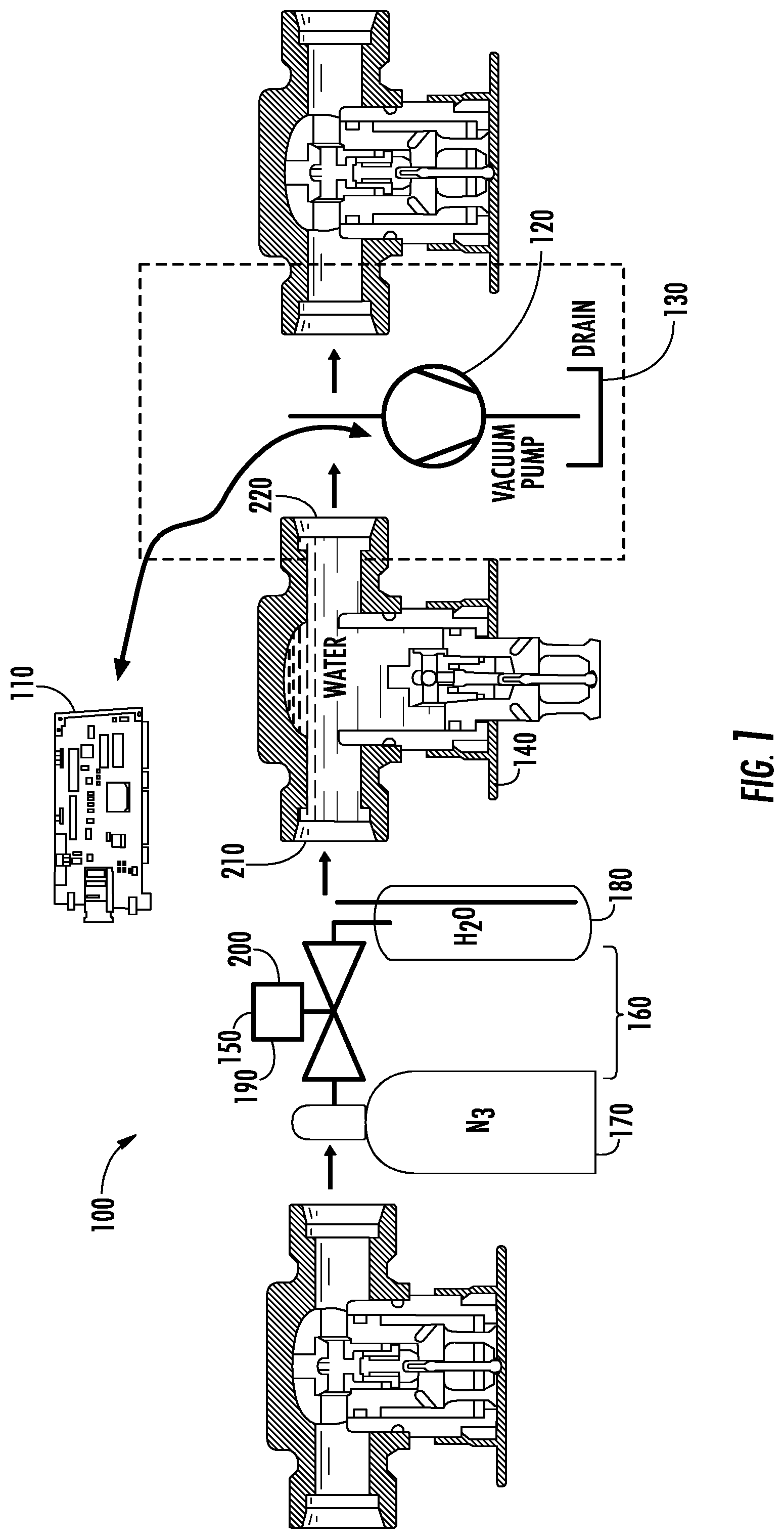 Patent US12128433 — Pop-out sprinkler with vacuum actuated push-back — Figure 1