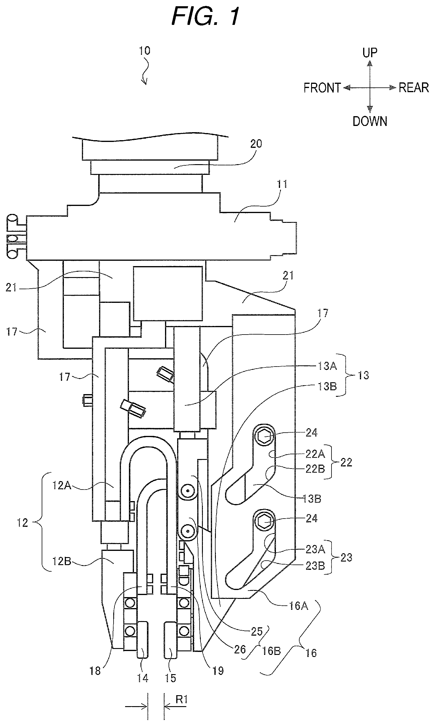 Patent US12128495 — Welding gun and welding method — Figure 1