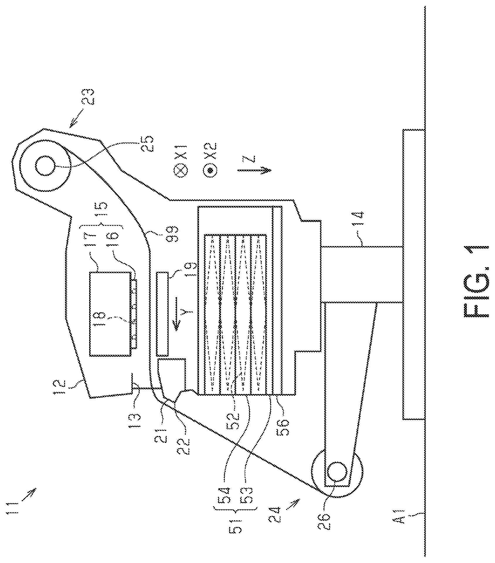 Patent US12128688 — Recording device — Figure 1