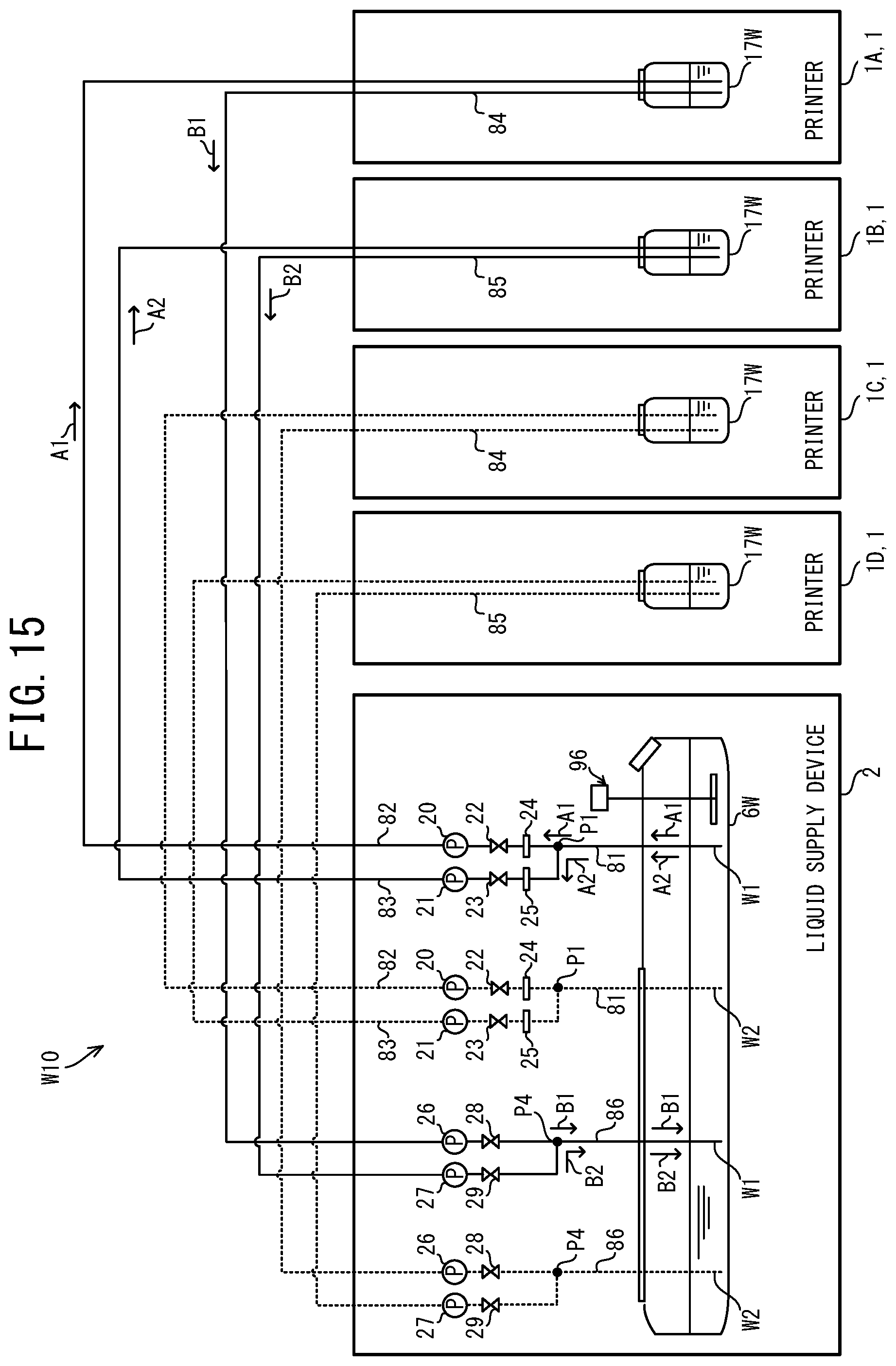 Patent US12128690 Figure 15 – Liquid supply system, control method, non-transitory computer-readable medium storing computer-readable instructions, and liquid supply device