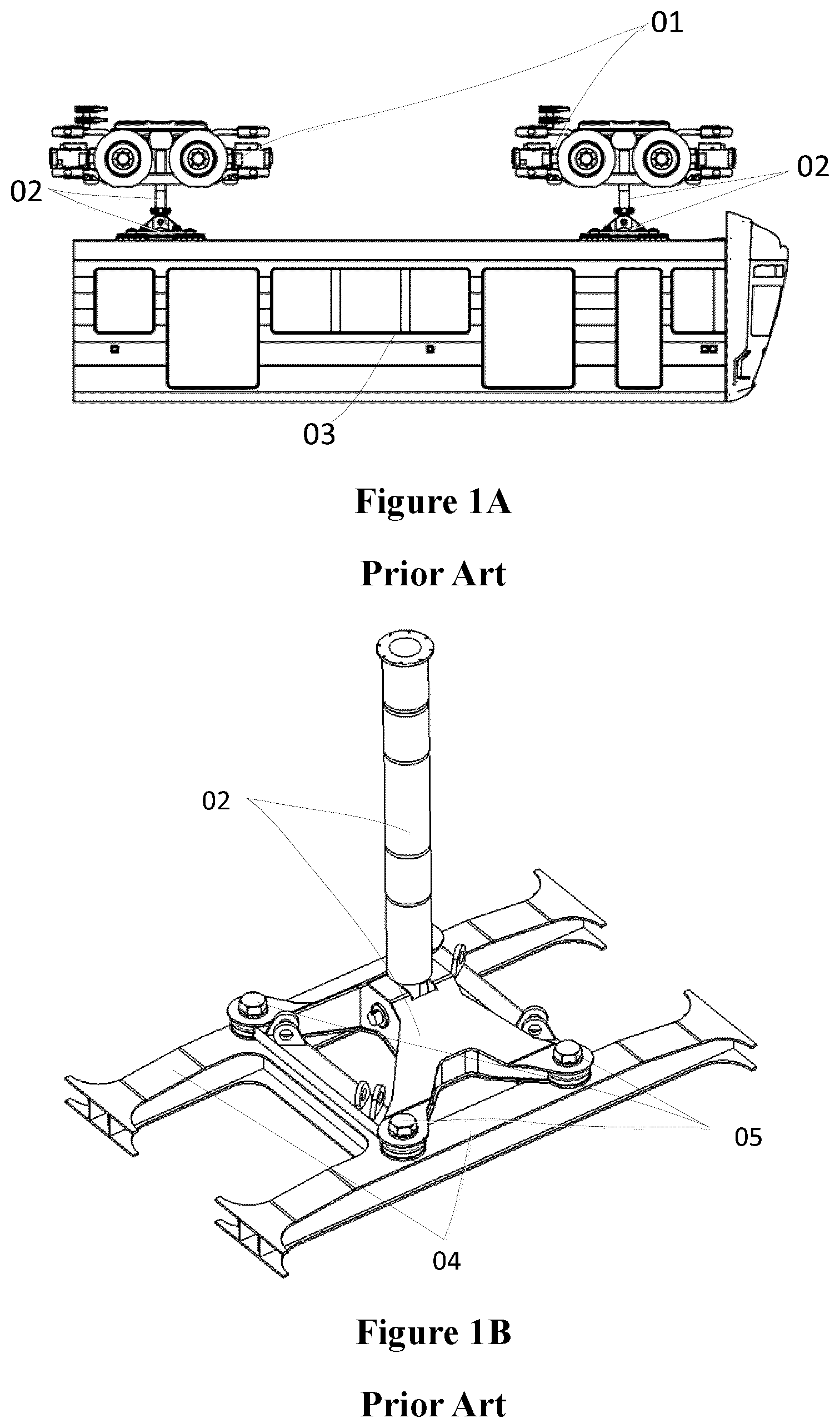 Patent US12128935 — Train suspension device and suspended monorail train — Figure 1