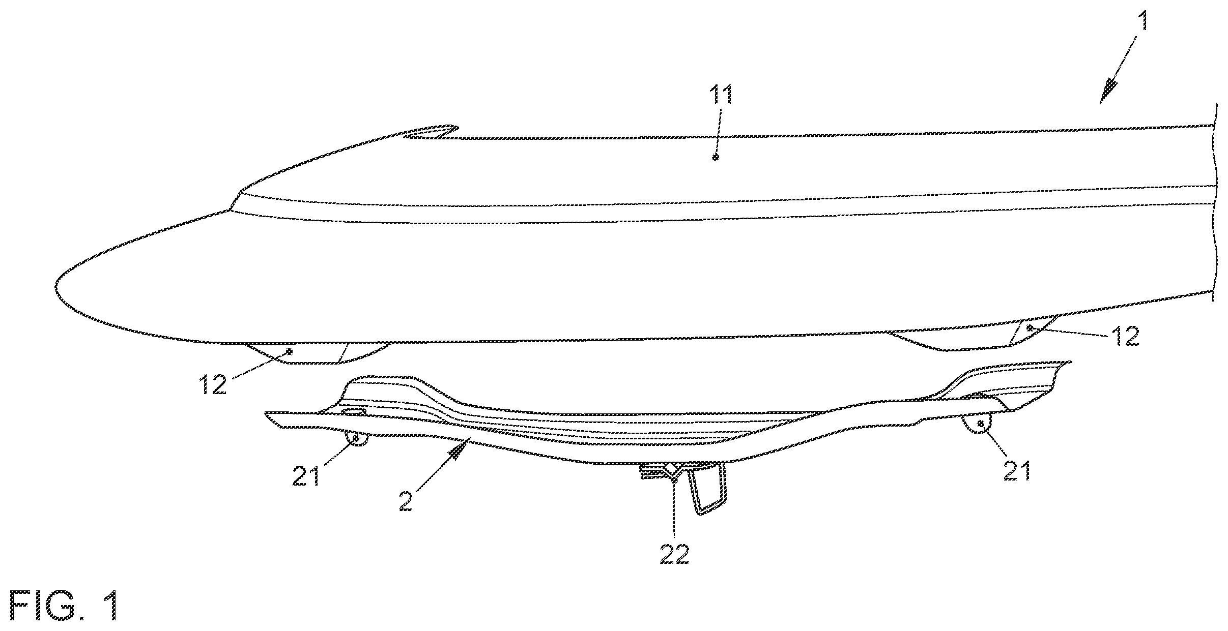 Patent US12128954 Figure 1 – Hood for a vehicle
