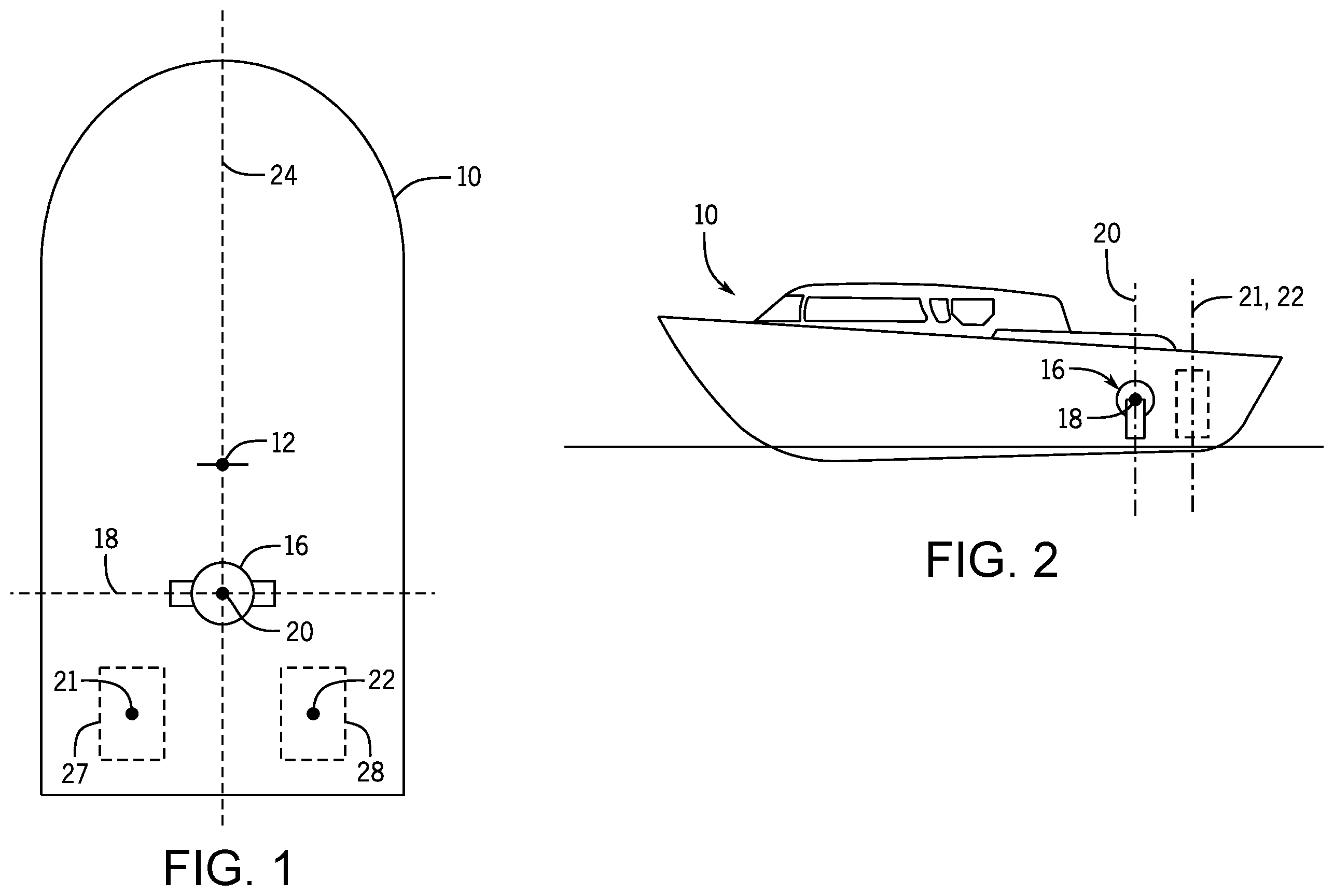 Patent US12129006 — Marine vessel with gyroscope-assisted joystick maneuvering — Figure 1