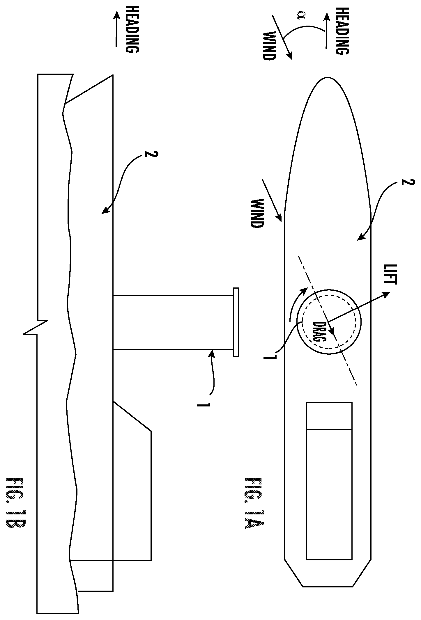 Patent US12129009 Figure 1 – Flettner rotor with localized suction