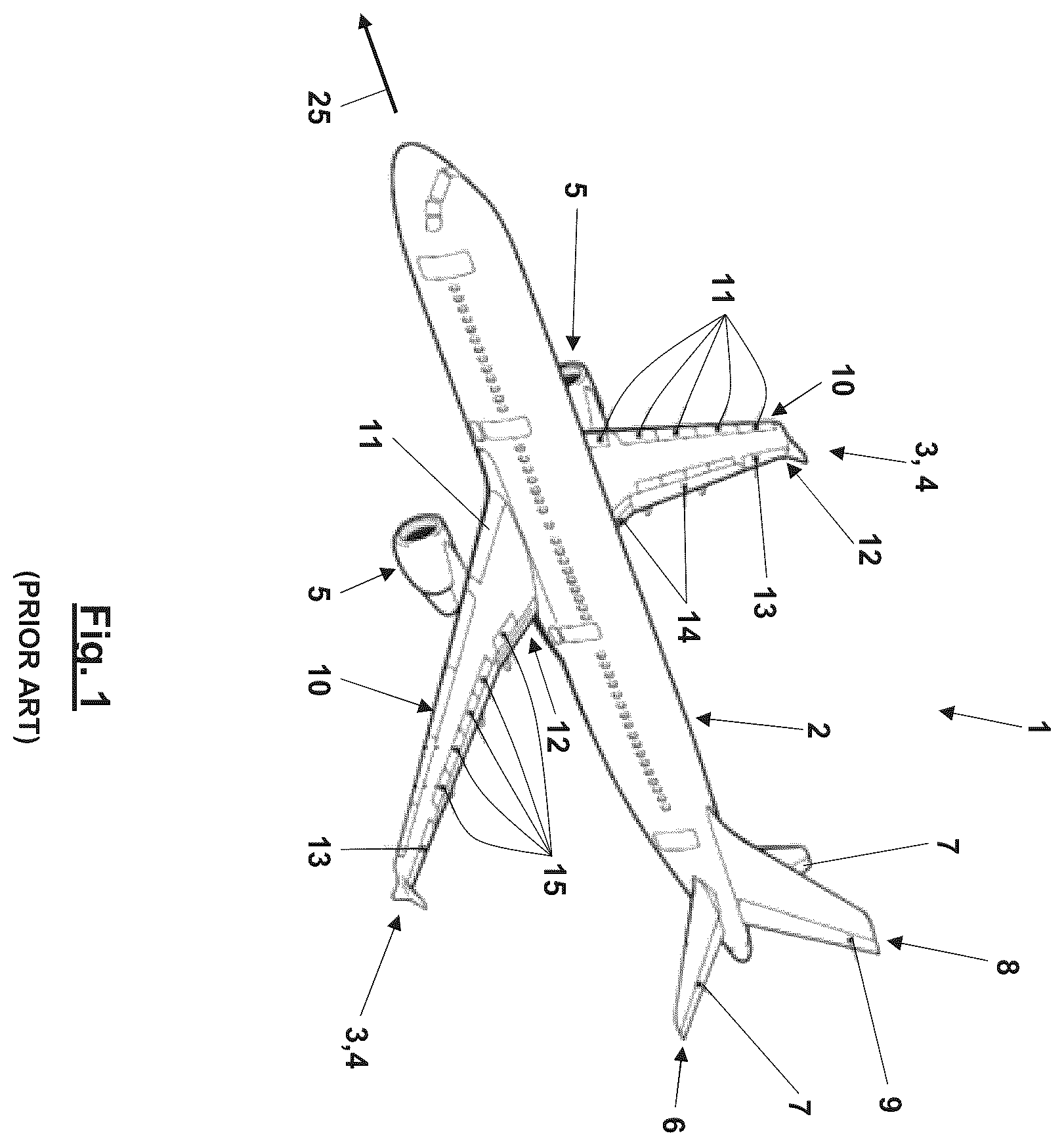 Patent US12129028 — Method and device for expanding the flight envelope of a commercial aircraft — Figure 1