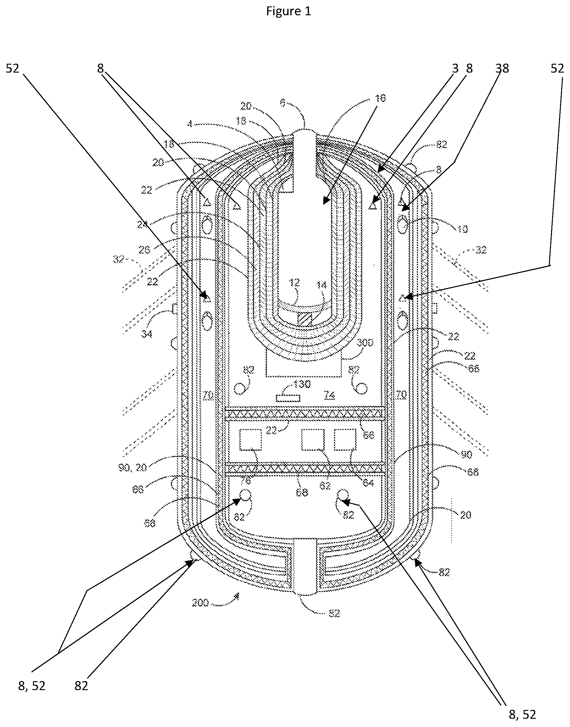 Patent US12129030 — Fire resistant aerial vehicle for suppressing widespread fires — Figure 1