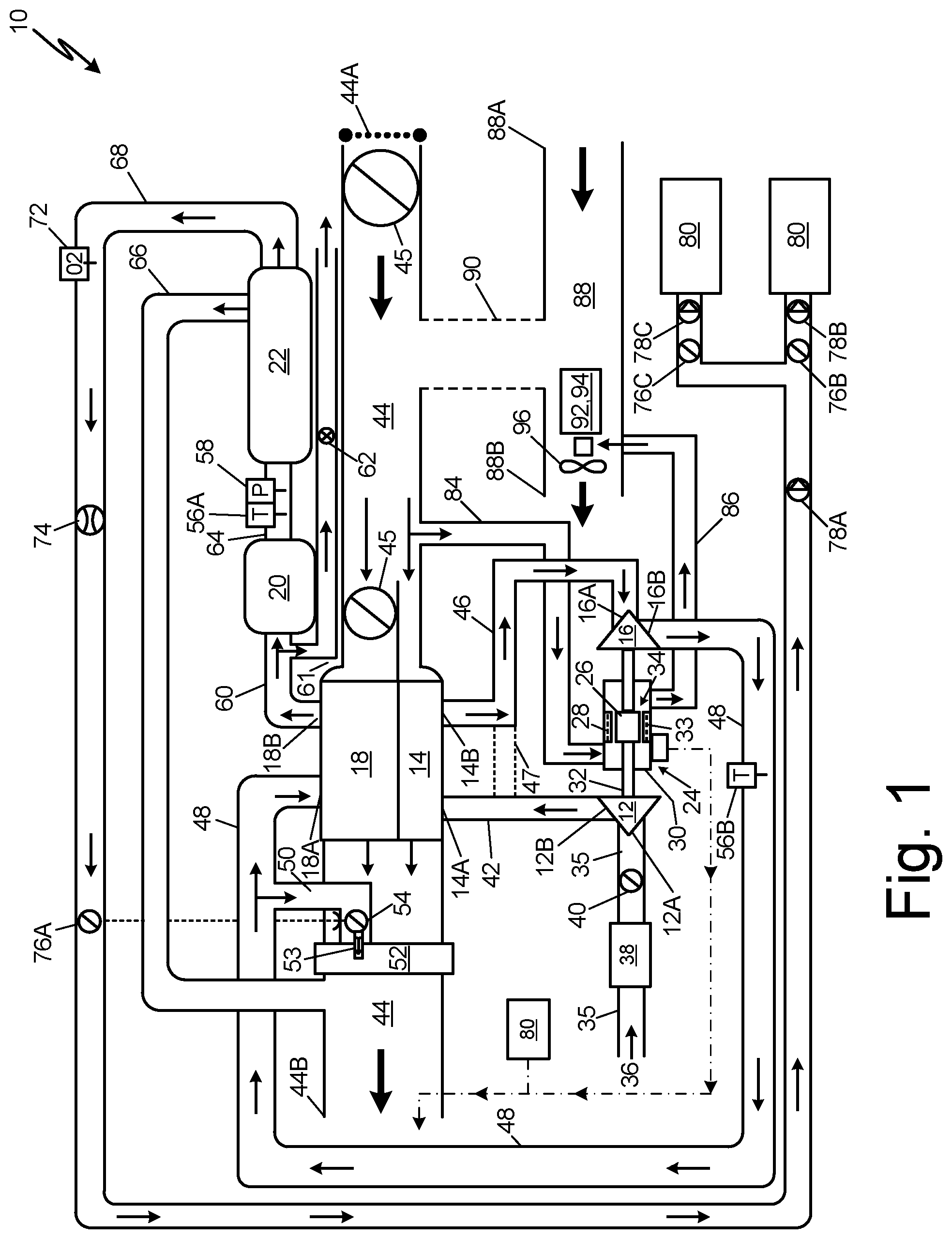 Patent US12129036 — Component cooling and cooling air flow generation from remote heat exchanger — Figure 1