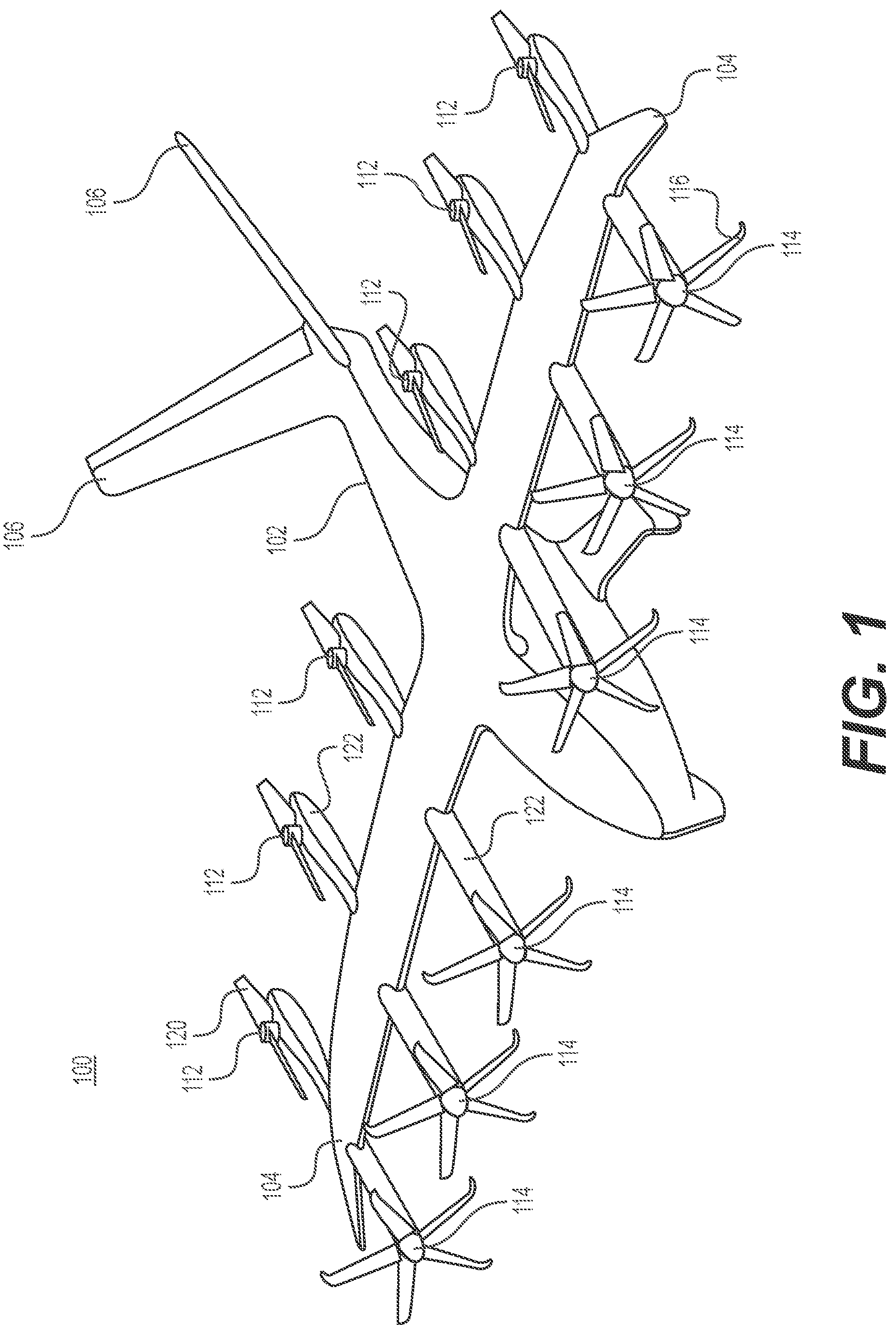 Patent US12129040 — Systems and methods for oil management in gearboxes for eVTOL aircraft — Figure 1