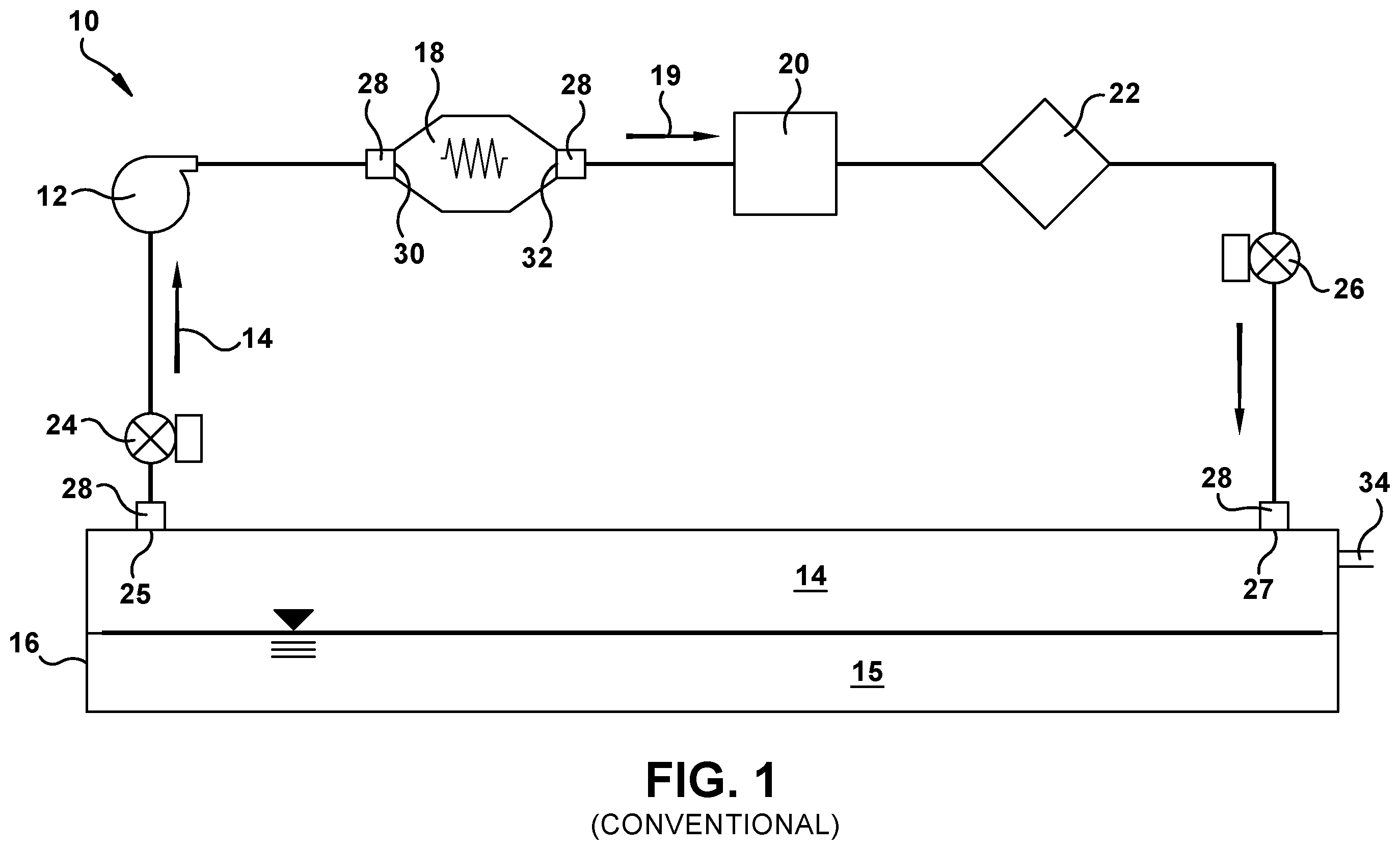 Patent US12129045 — Sparging evaporator with porous media for fuel enrichment in catalytic inerting system — Figure 1