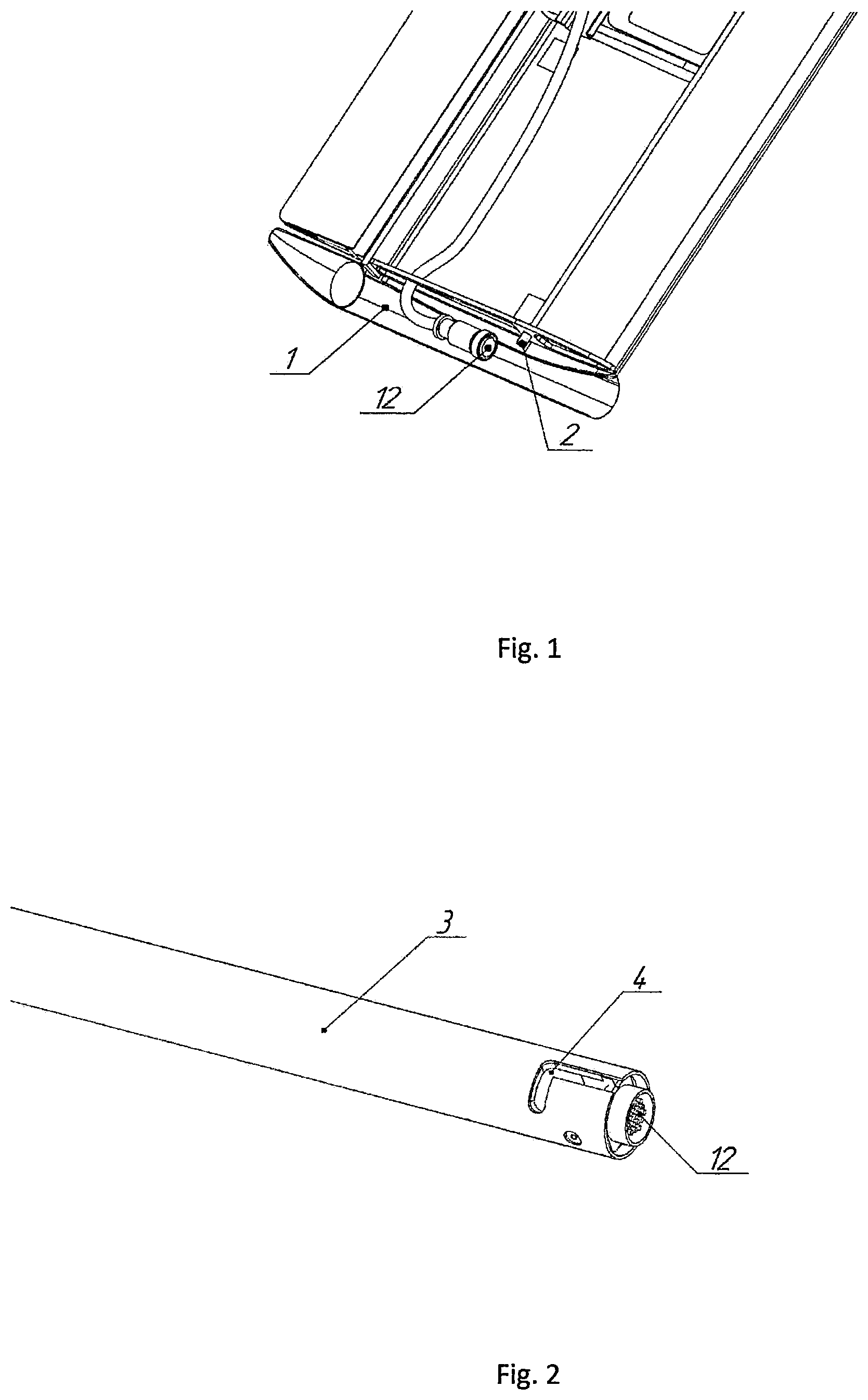 Patent US12129057 Figure 1 – UAV structural elements quick release fastening system
