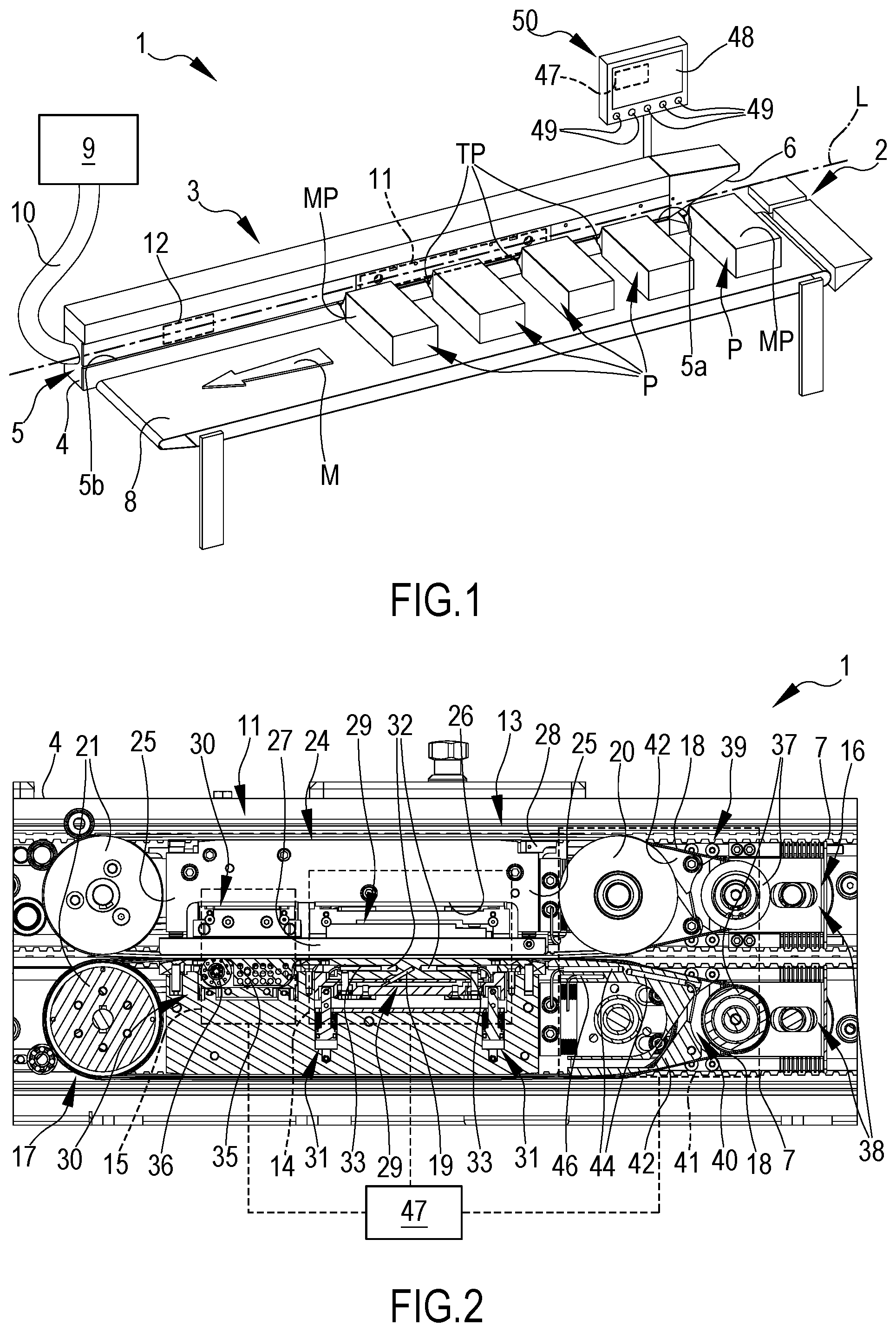 Patent US12129063 Figure 1 – Packaging apparatus and process