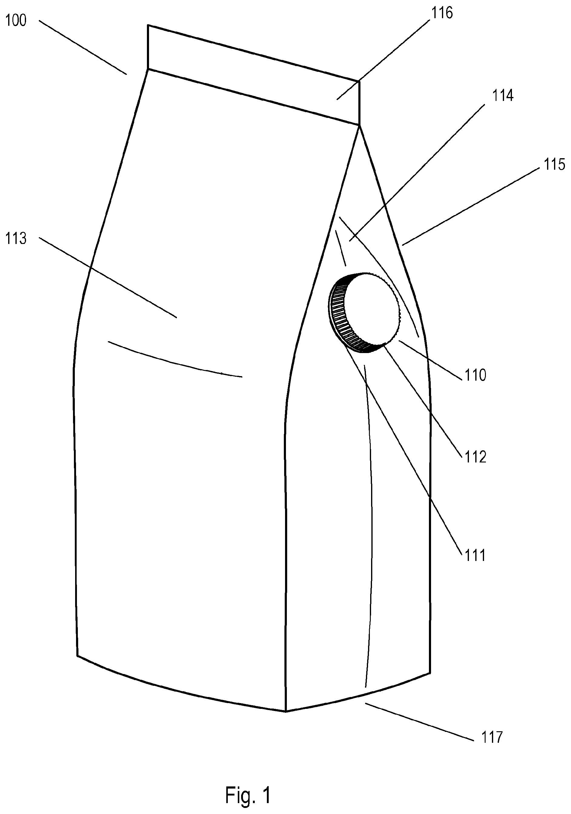 Patent US12129069 — System and method for producing packages provided with a reversible closing system — Figure 1