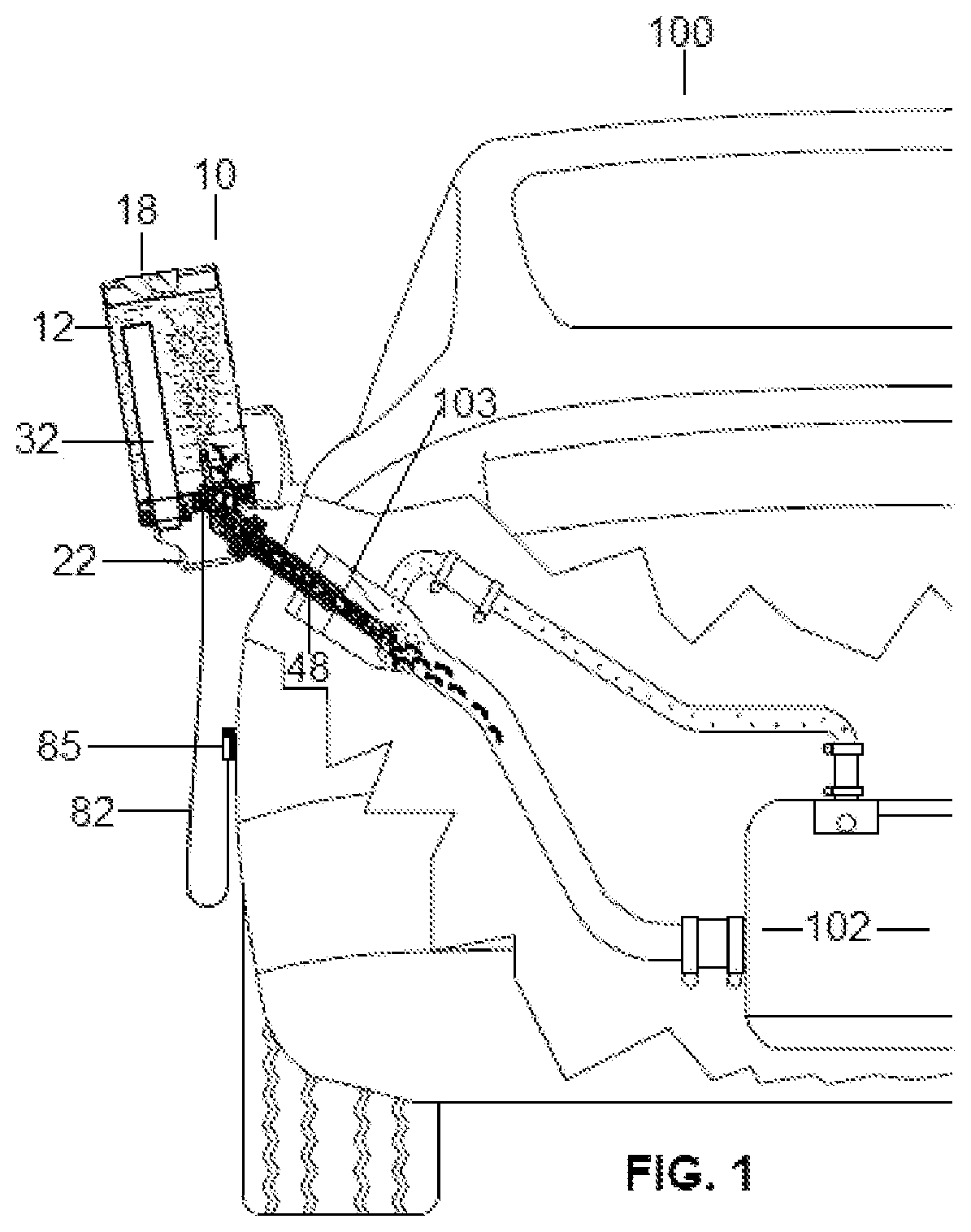Patent US12129083 — Fuel container assembly — Figure 1