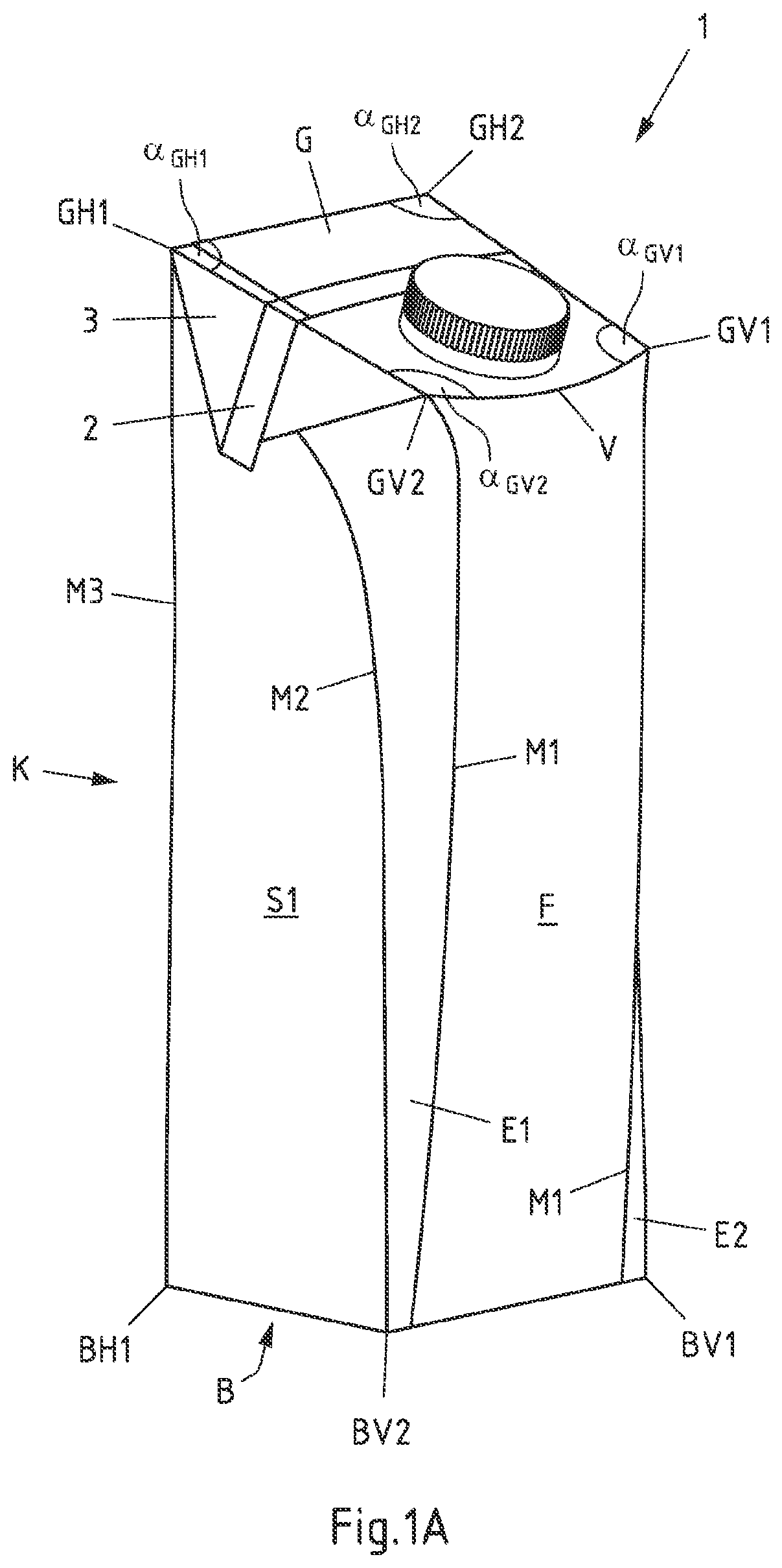 Patent US12129085 Figure 1 – Package with stress-relief panels