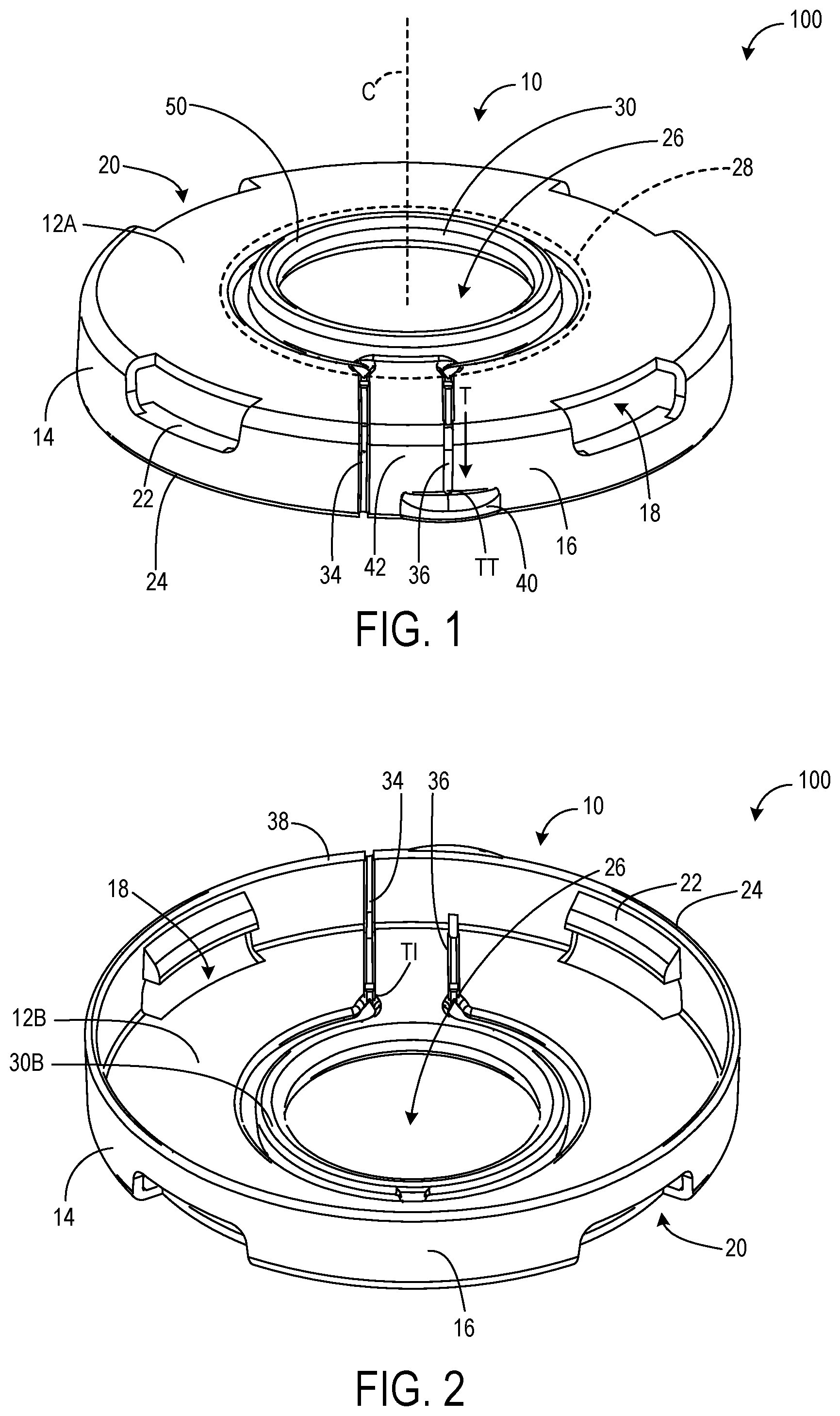 Patent US12129087 Figure 1 – Tamper-resistant secure container cover