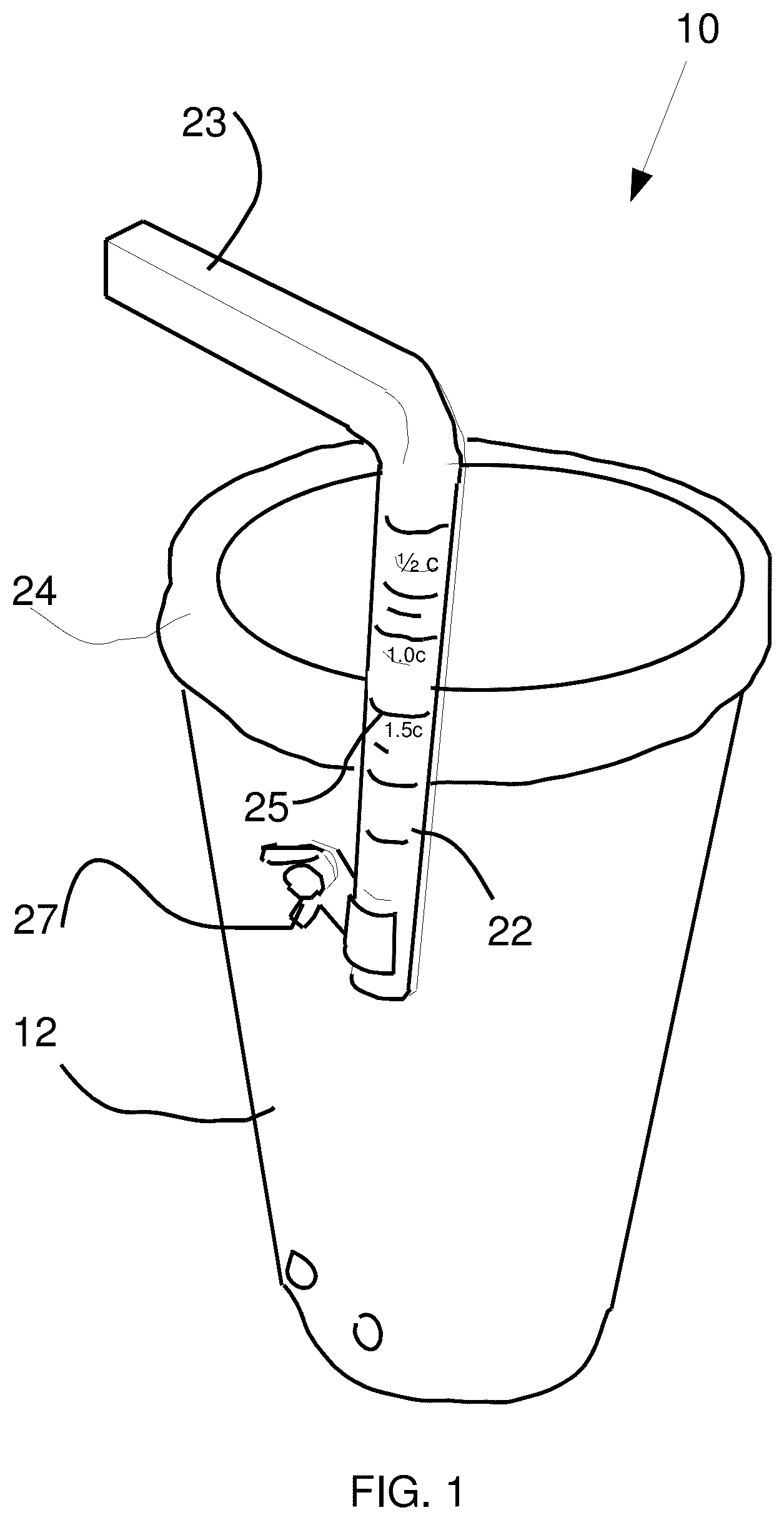 Patent US12129103 — Apparatus and method for storing, measuring and dispensing semi-solid food substances — Figure 1