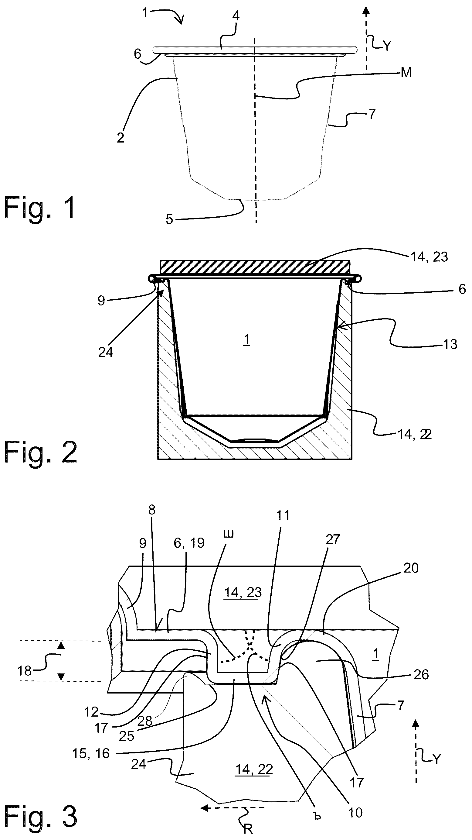 Patent US12129106 Figure 1 – Single-serve capsule for preparing a beverage in a beverage preparation machine, and system for preparing a beverage from said single-serve capsule