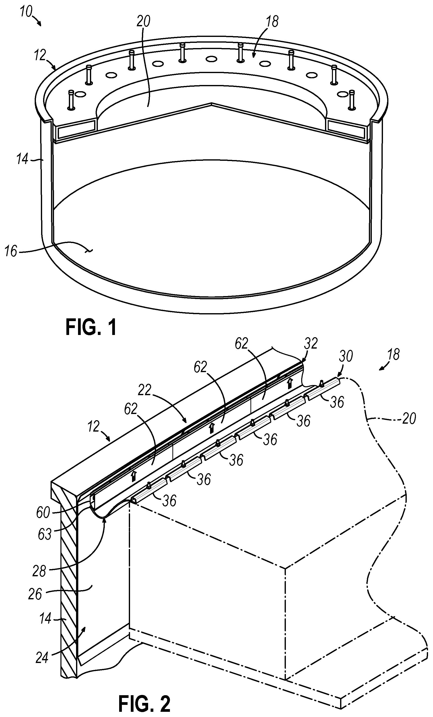 Patent US12129107 — Floating roof seal and related methods — Figure 1