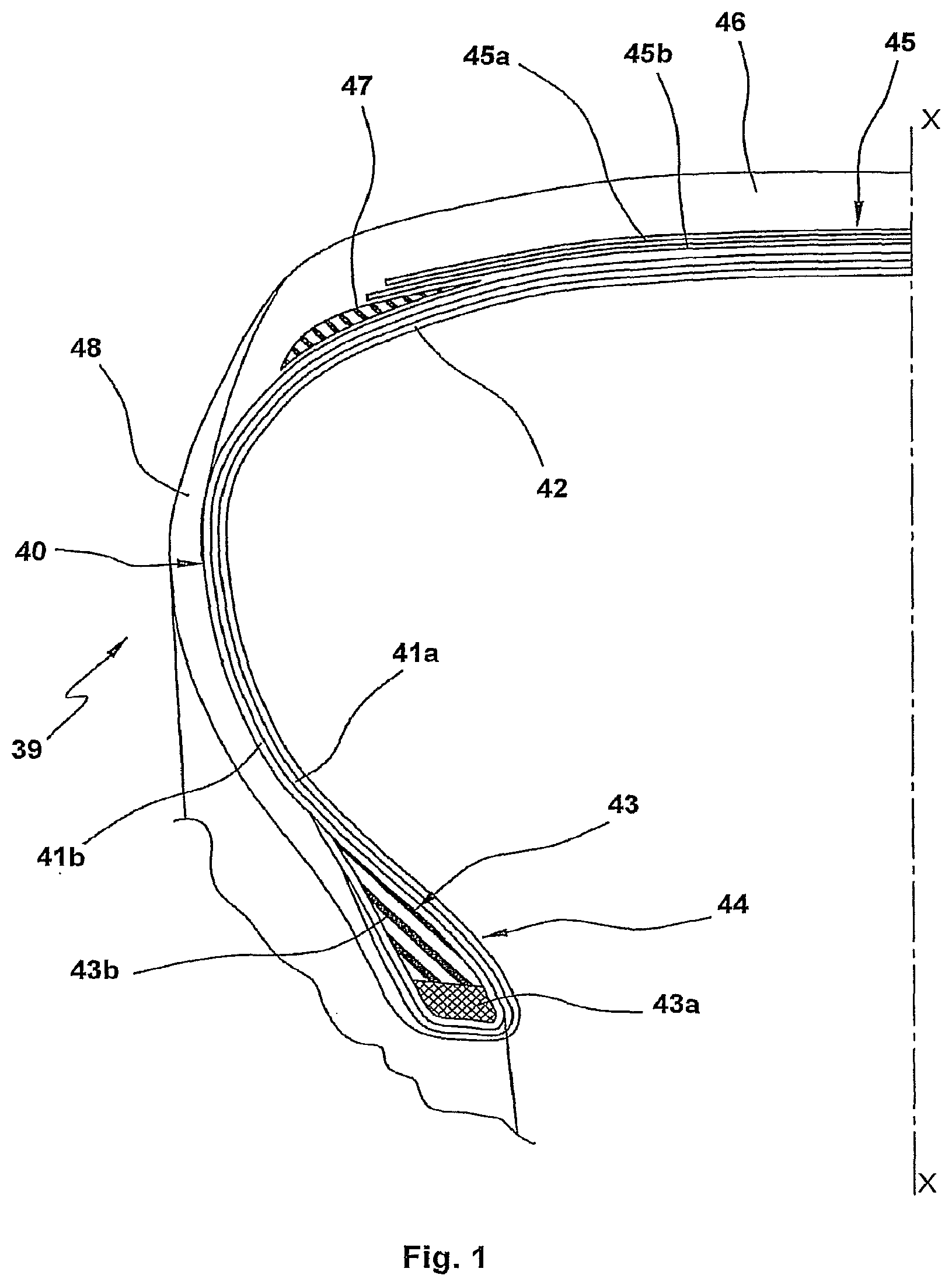 Patent US12129117 — Method and plant for producing tyres for vehicle wheels — Figure 1