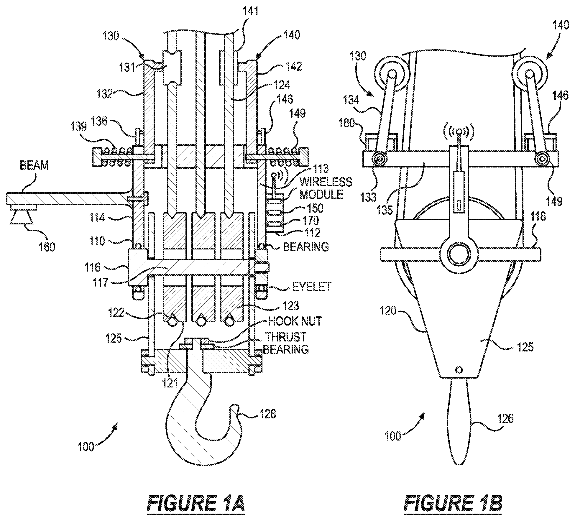 Patent US12129154 — System for tracking lifting events at a construction site — Figure 1