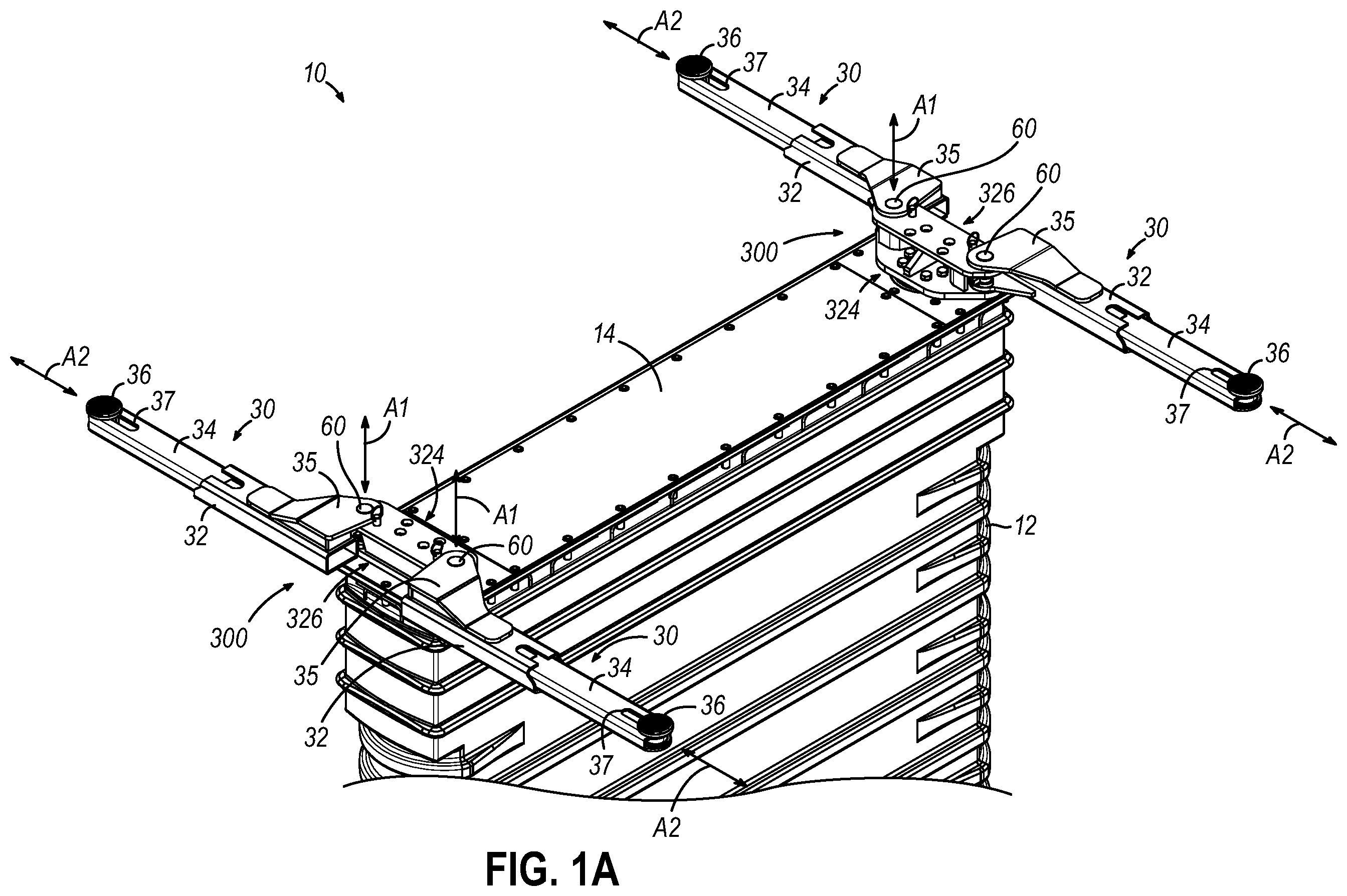 Patent US12129158 — Lift superstructure arm pin — Figure 1