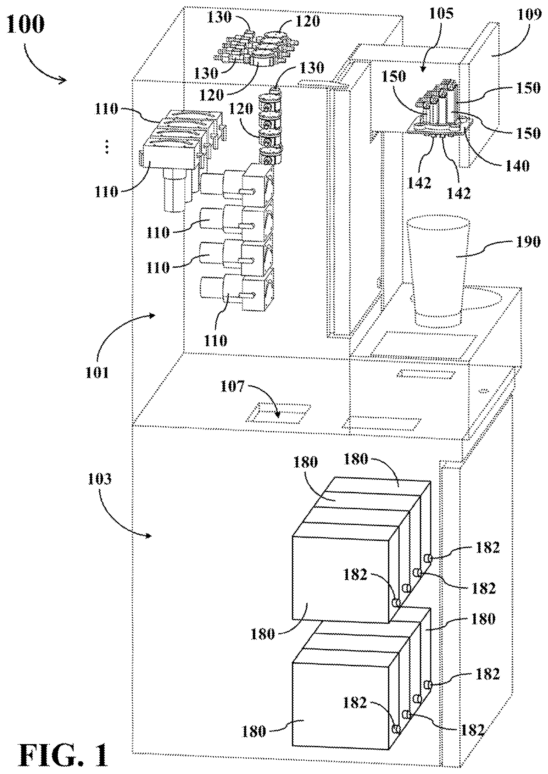 Patent US12129161 — Fluid material dispensing apparatus capable of maintaining fluid material within material transmission path at low temperature — Figure 1