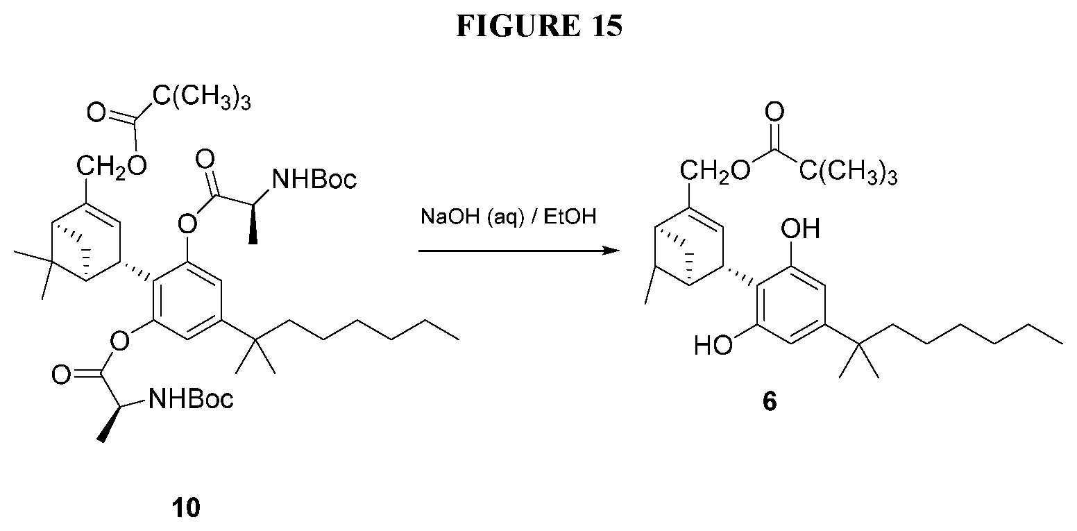 Patent US12129227 Figure 15 – Methods, processes, and compositions for improved preparation of HU308 and HU433