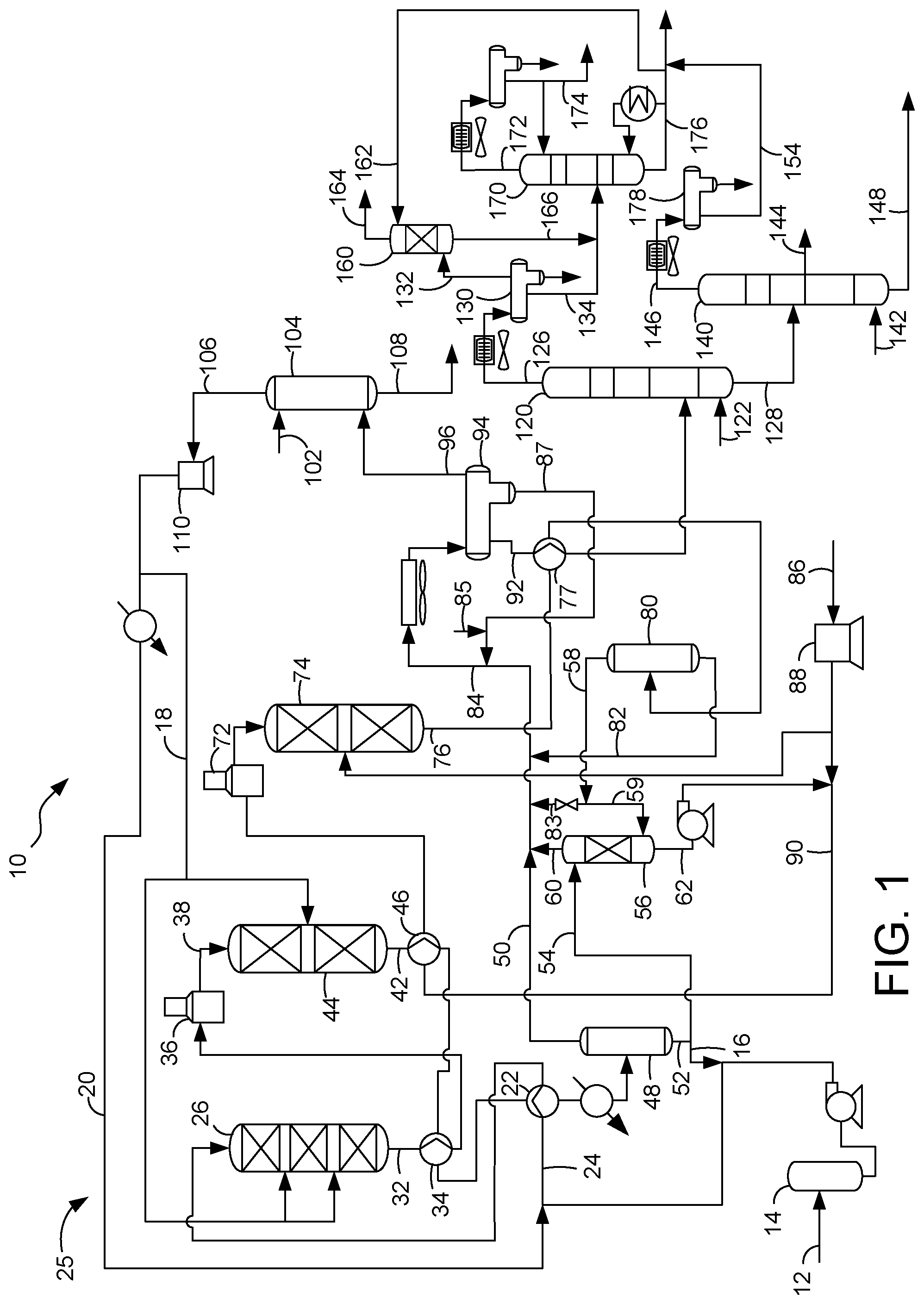 Patent US12129438 Figure 1 – Process for producing jet fuel from isomerizing a biorenewable feed