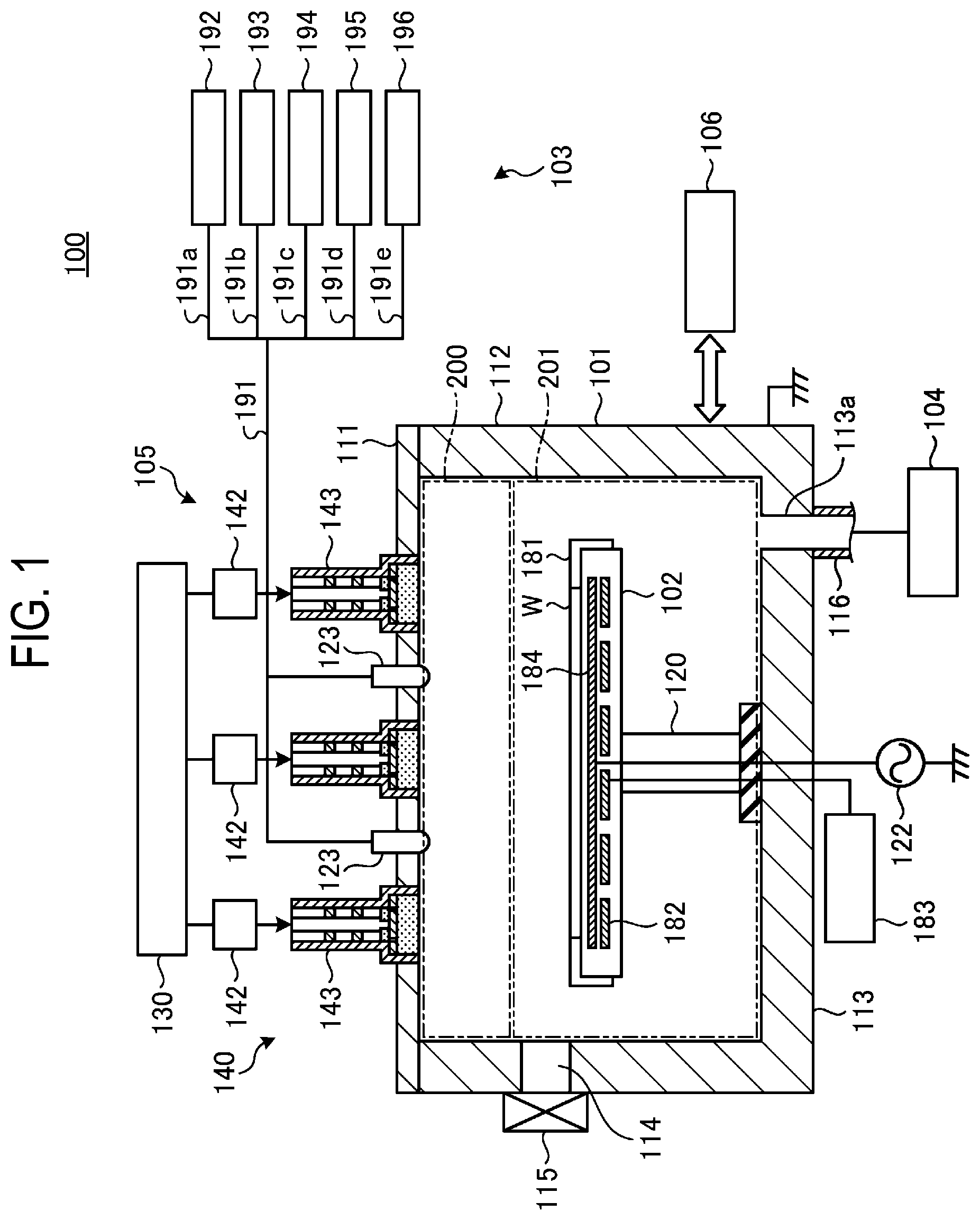 Patent US12129544 — Cleaning method and plasma treatment device — Figure 1