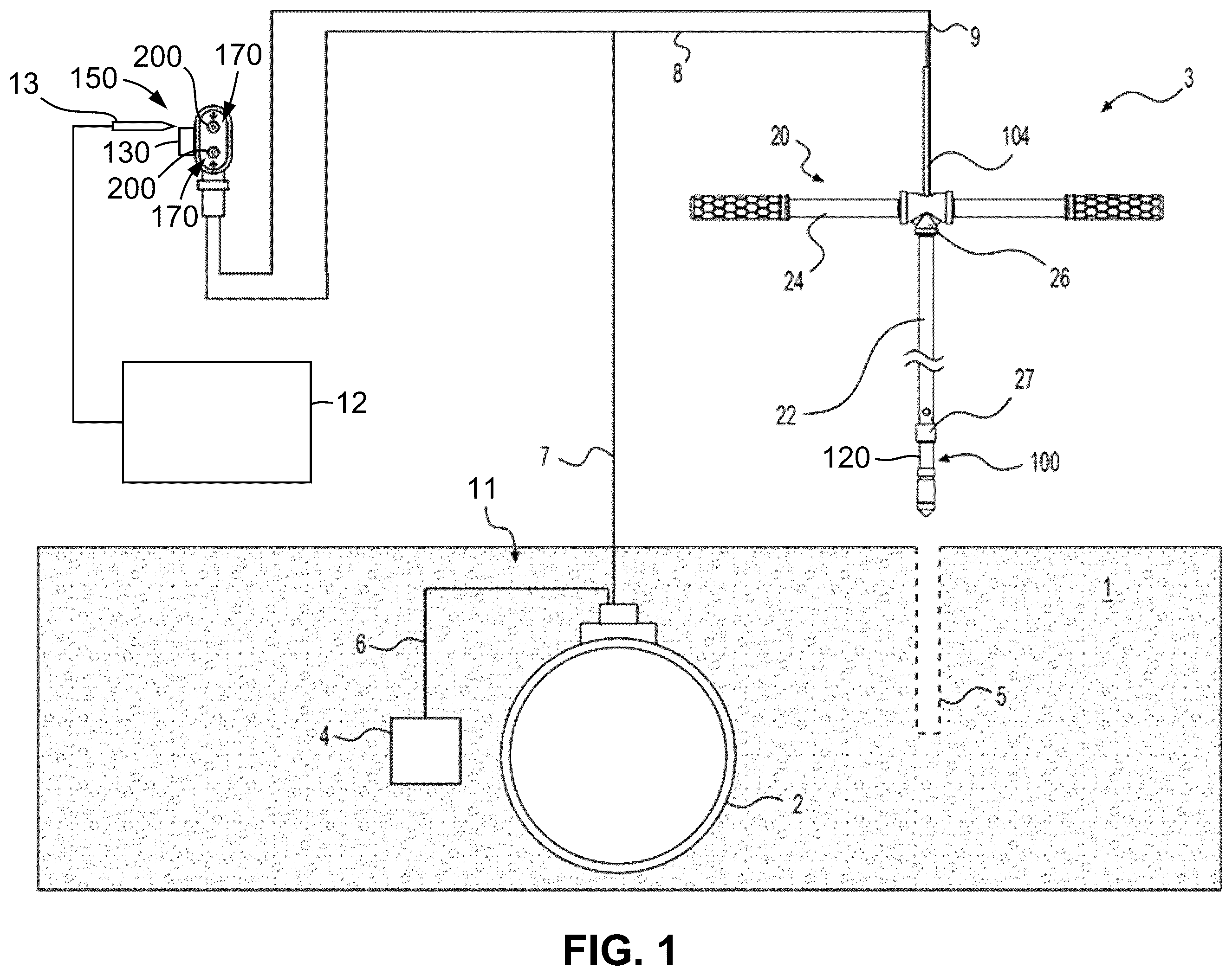 Patent US12129559 Figure 1 – Test station assemblies for monitoring cathodic protection of structures and related methods