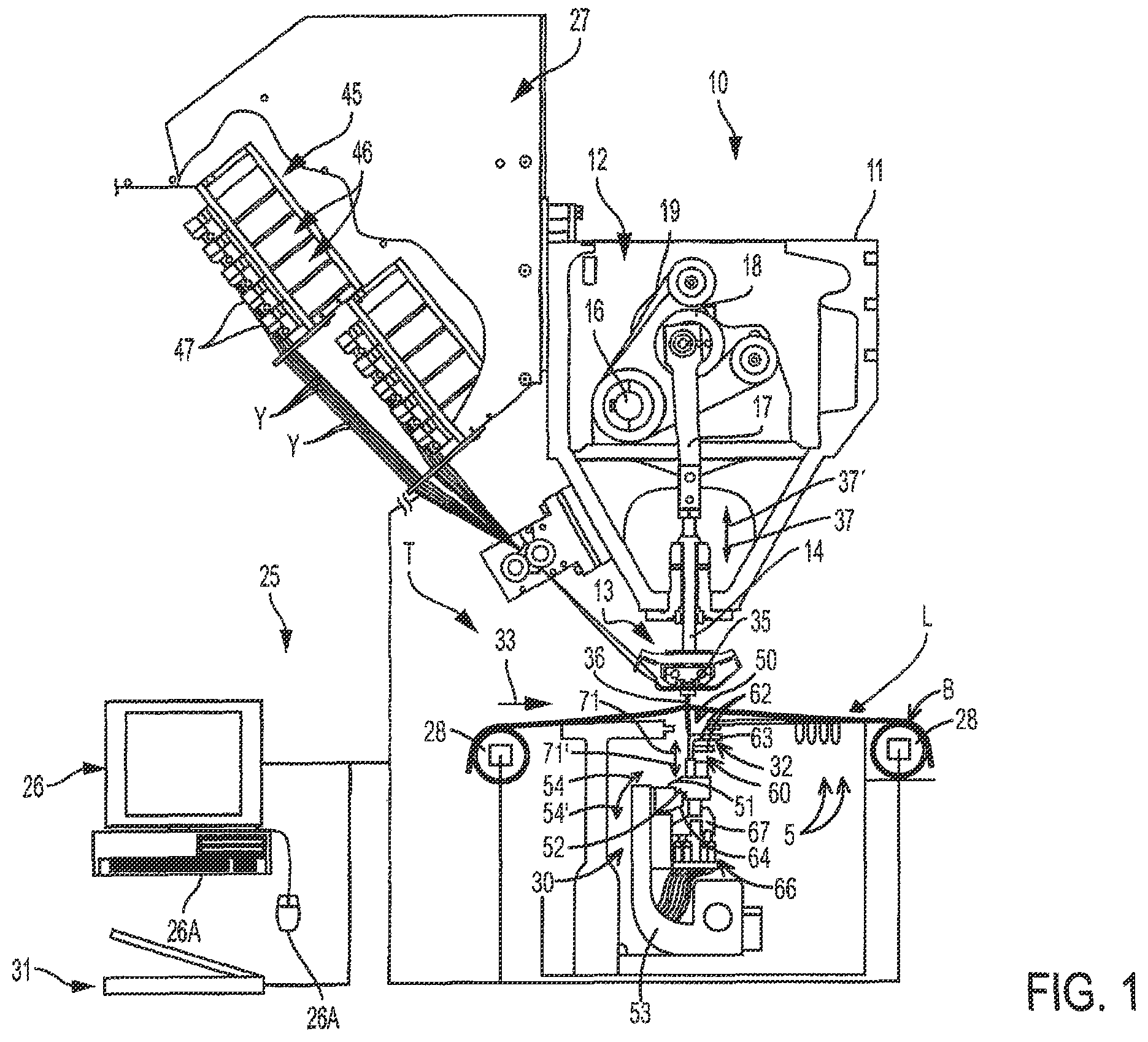 Patent US12129586 — Tufting machine and method of tufting — Figure 1