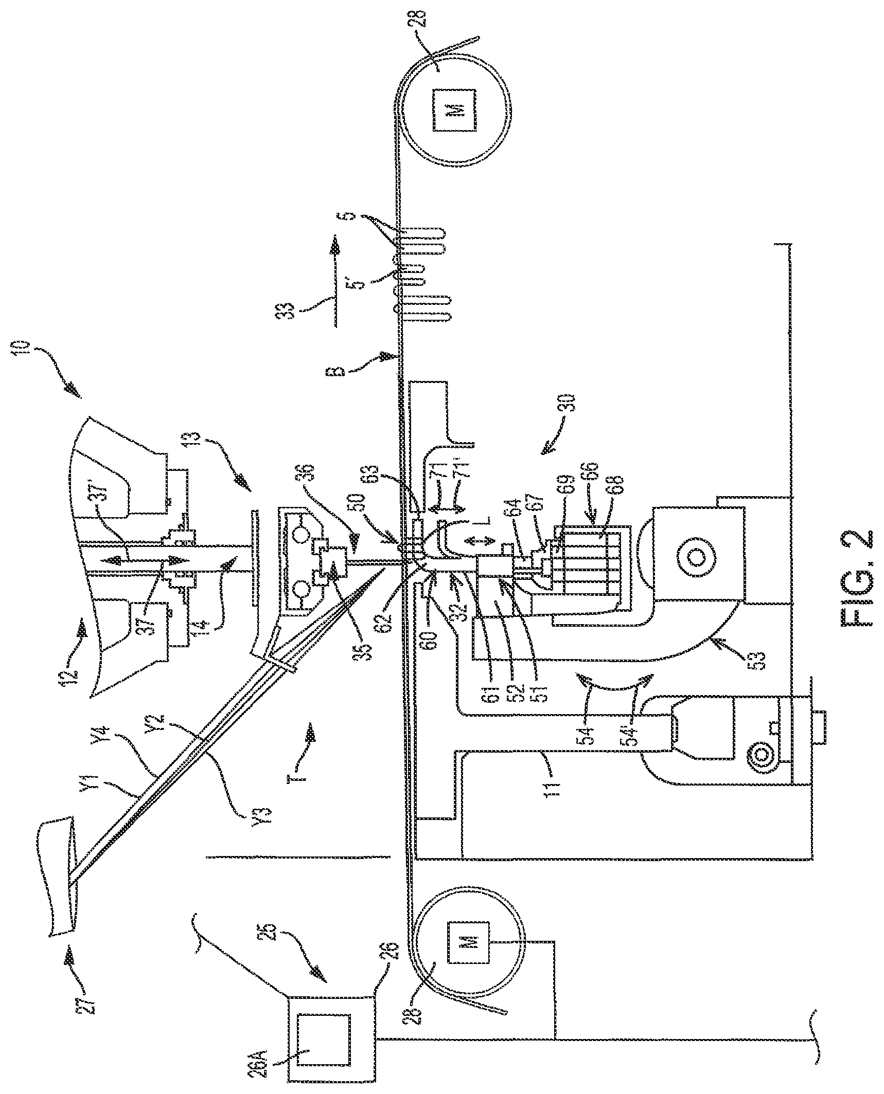 Patent US12129586 Figure 2 – Tufting machine and method of tufting