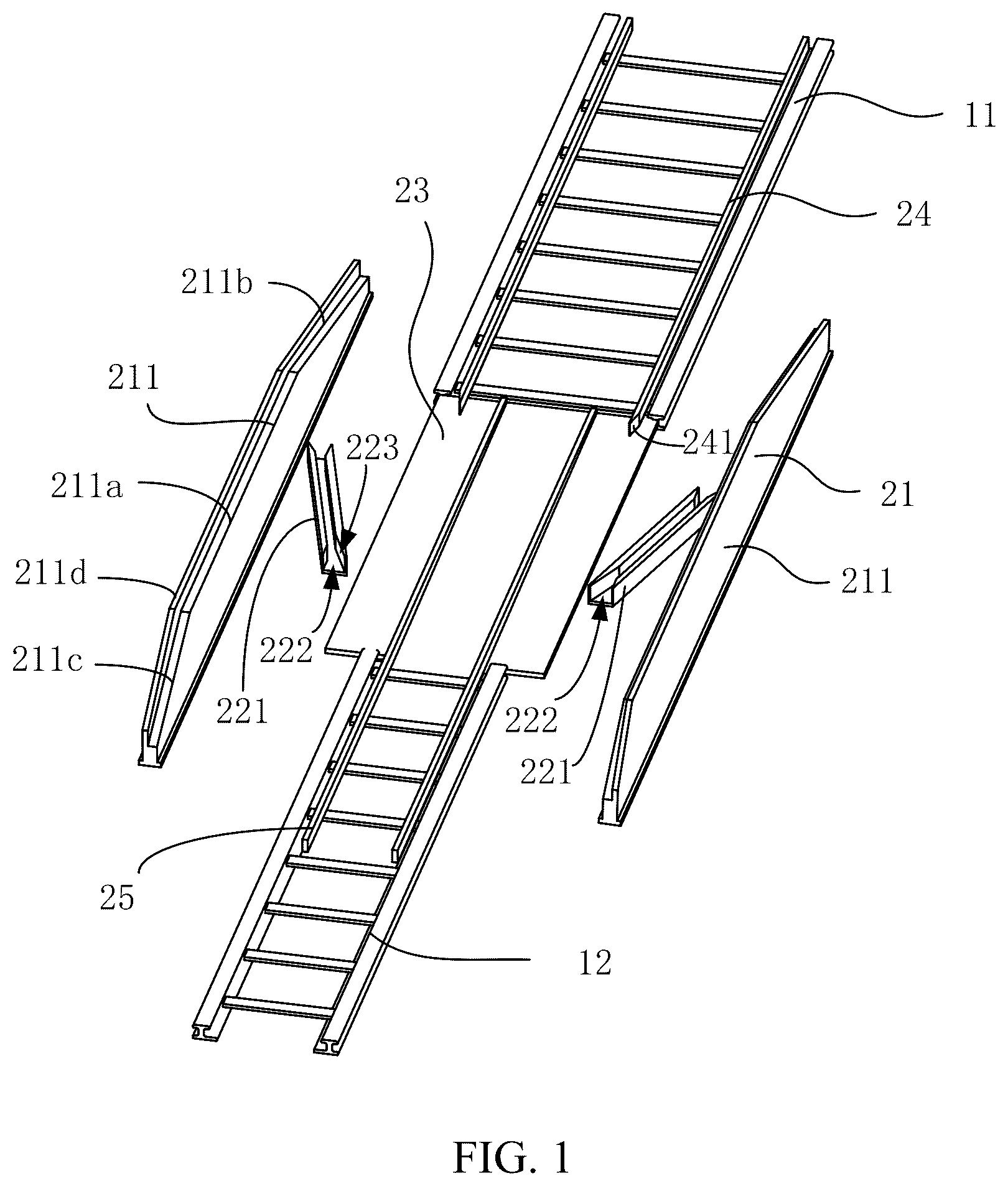 Patent US12129603 — Ground rail transfer device and gauge changing system — Figure 1