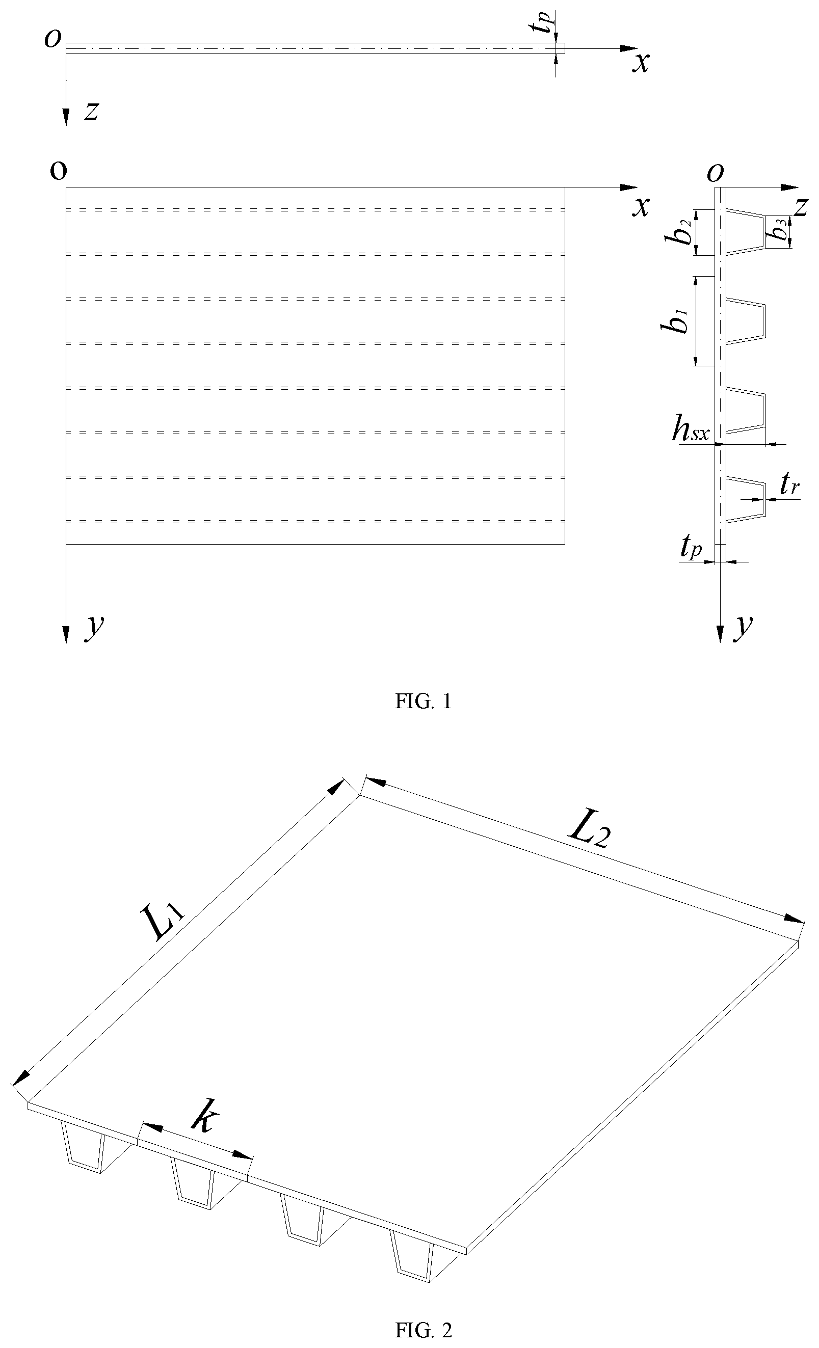 Patent US12129610 — Combined plate-beam unit analysis method considering residual stress effect of orthotropic plate — Figure 1