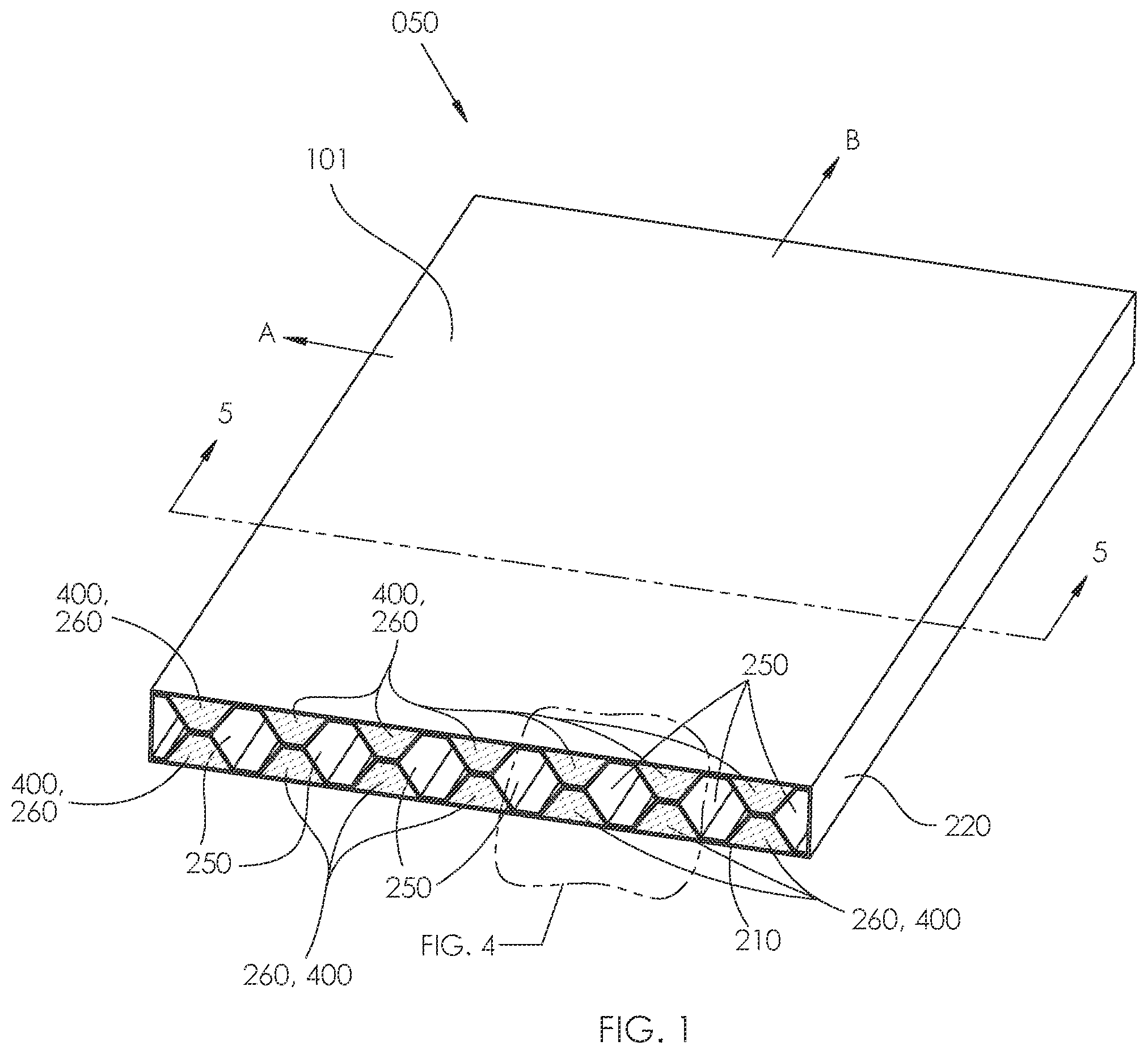 Patent US12129611 Figure 1 – Composite structural panel and method of fabrication