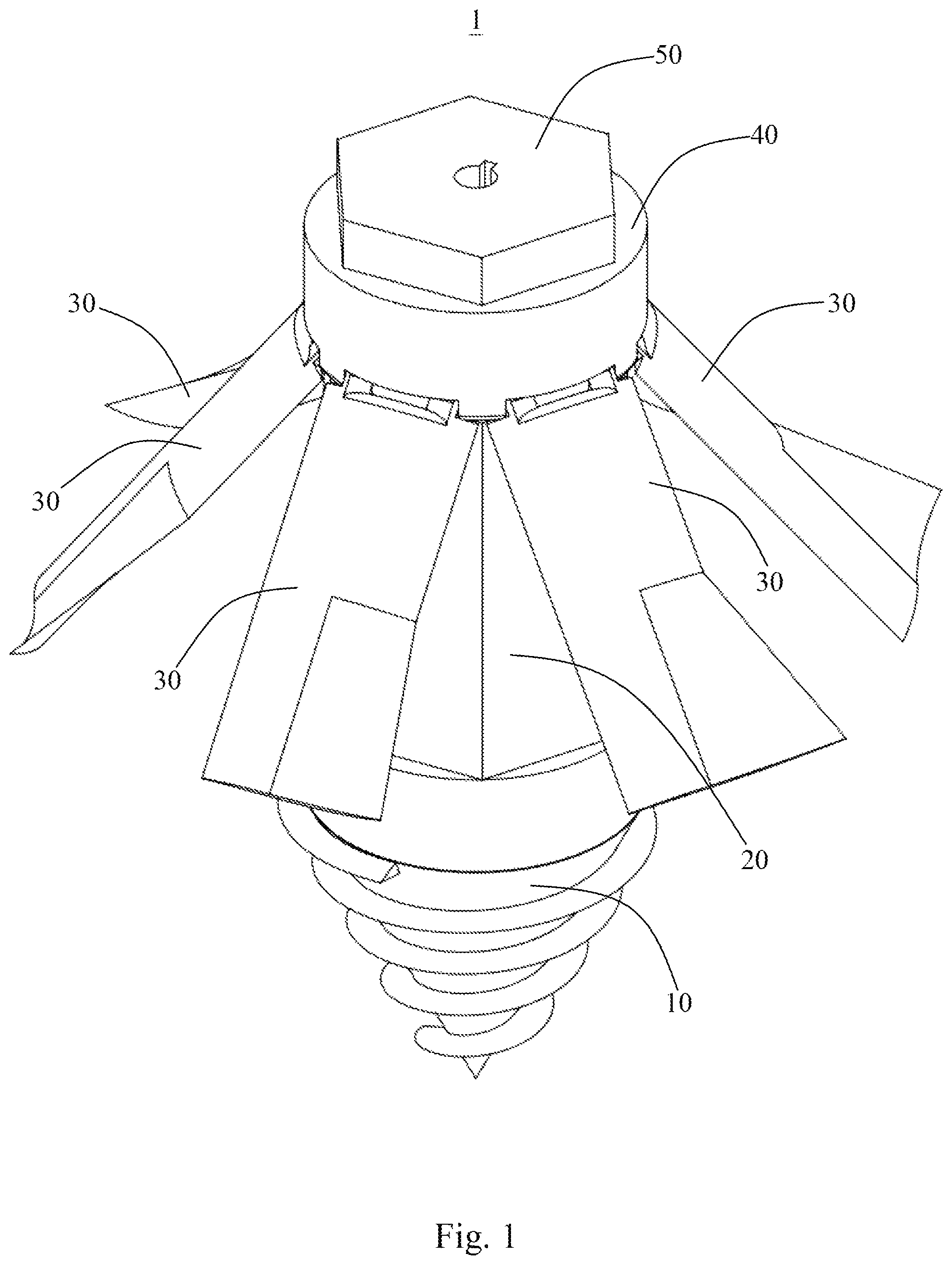 Patent US12129622 — Root-like expandable foundation pile — Figure 1