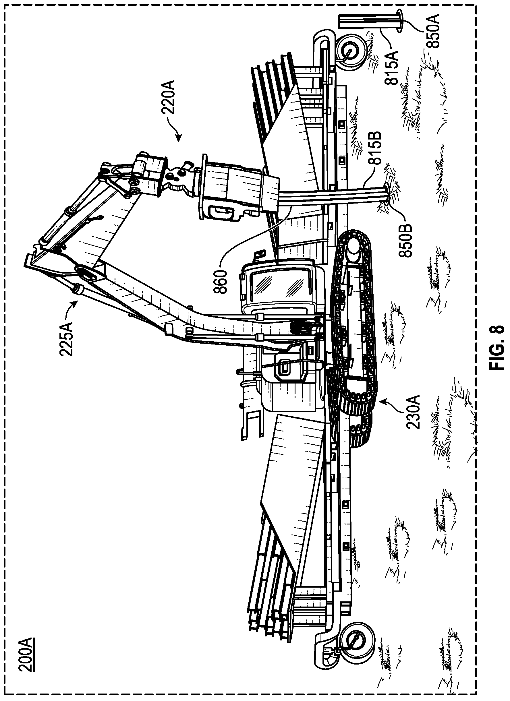 Patent US12129624 Figure 12 – Pile manipulation tool for autonomous pile driver vehicle