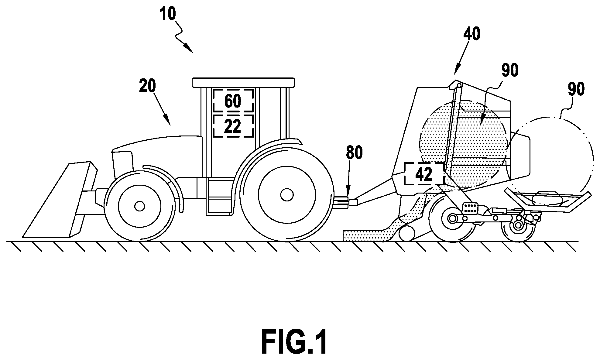 Patent US12129626 — System and method for controlling operation of a work machine — Figure 1