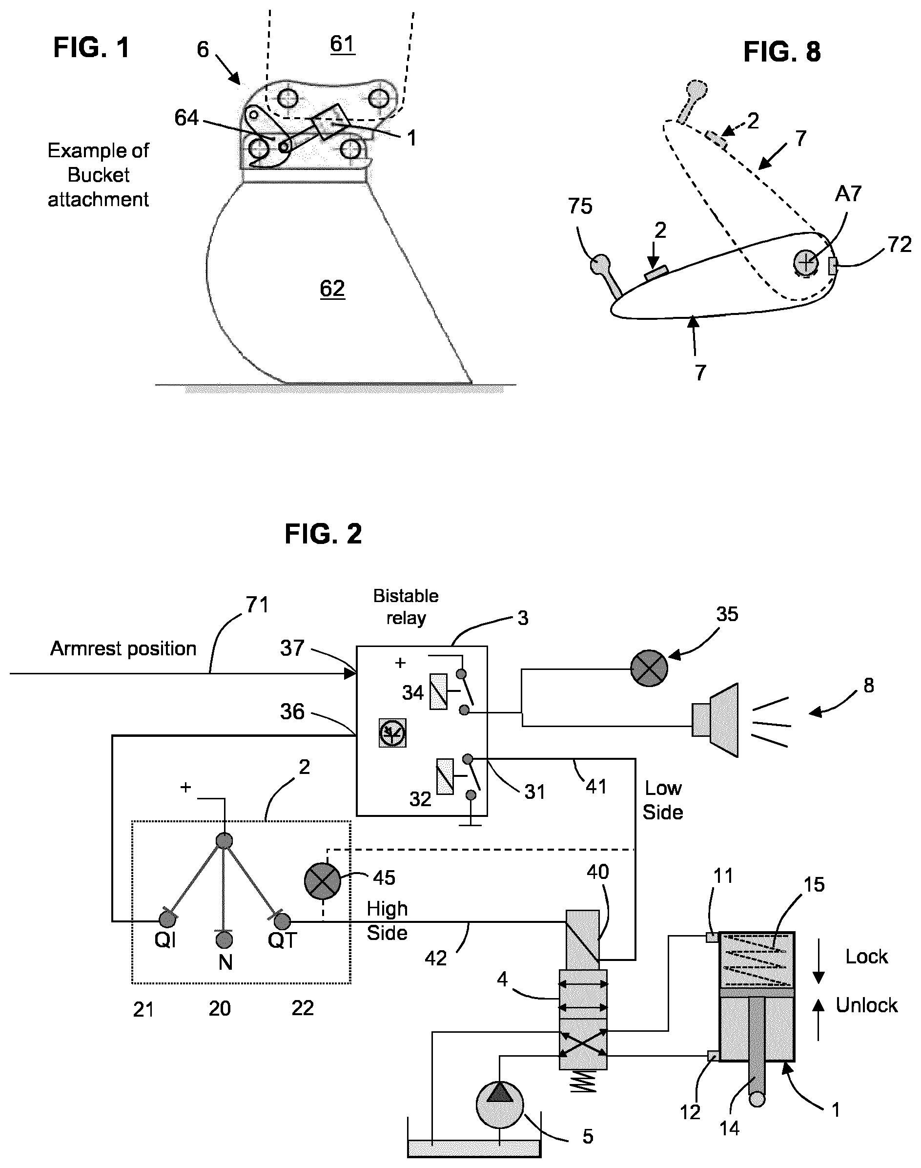 Patent US12129629 — Method and system to securely manage quick coupling of tools in an earth moving equipment — Figure 1