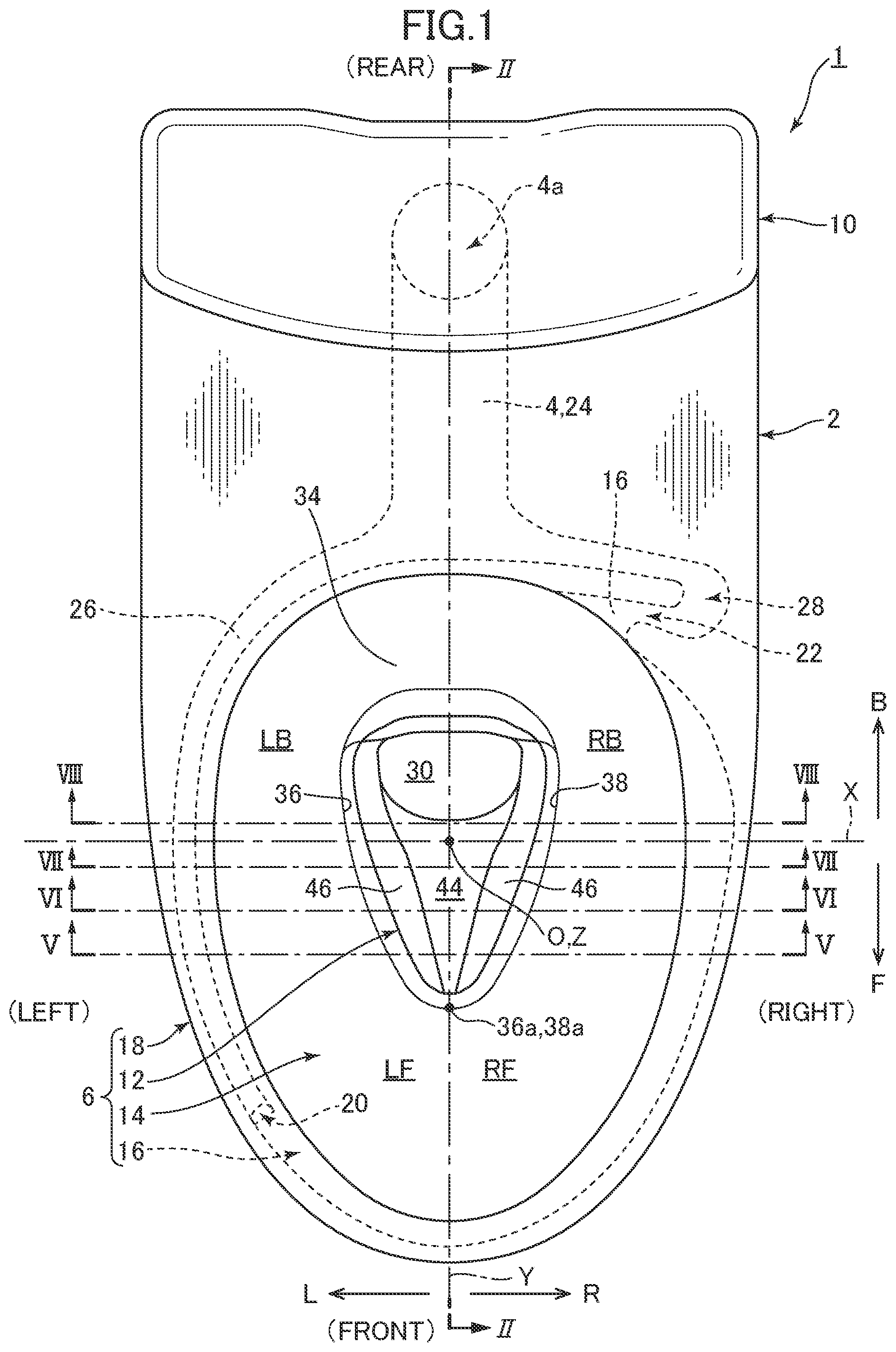 Patent US12129636 — Flush toilet — Figure 1