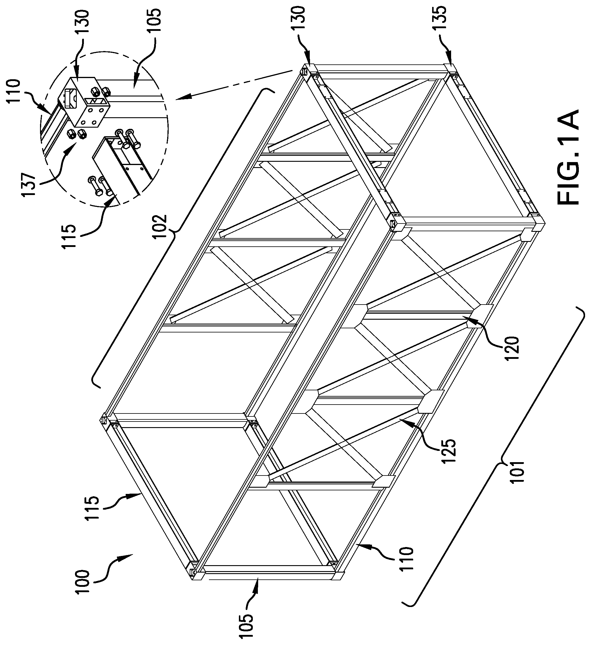 Patent US12129645 Figure 1 – Connection node for modular building structures