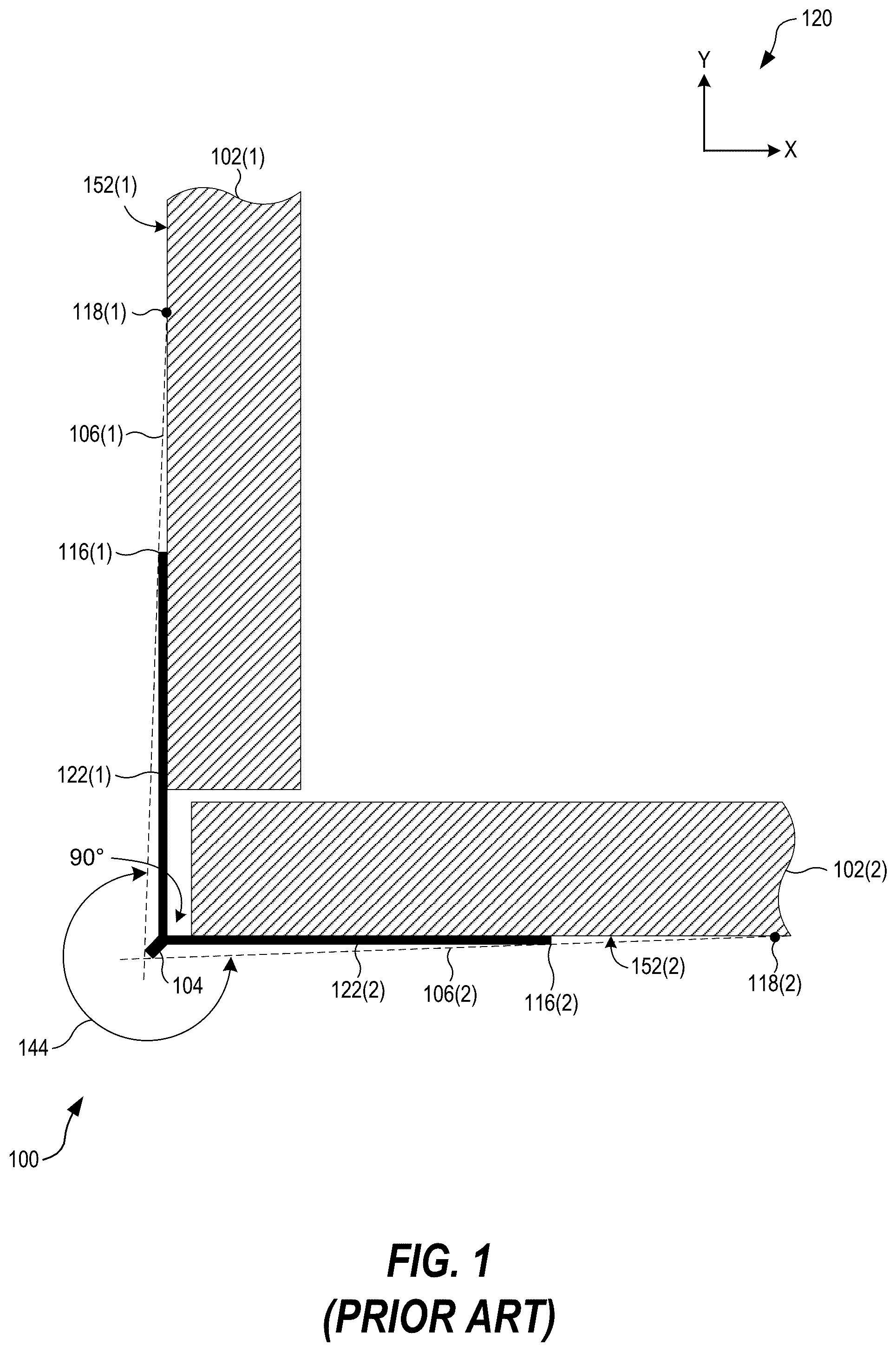 Patent US12129667 — Wallboard-fastening device for securing wallboards in an outside-corner configuration — Figure 1